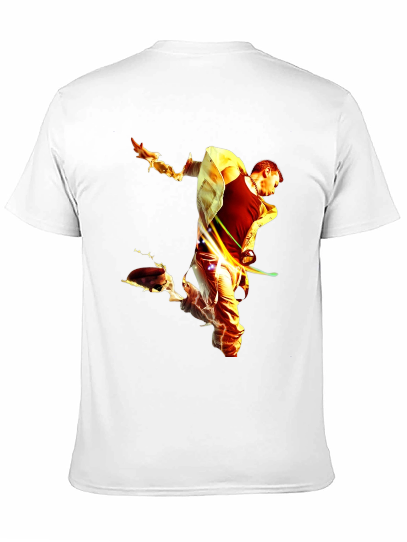 Black Fiery Man Graphic Black T-Shirt view 11