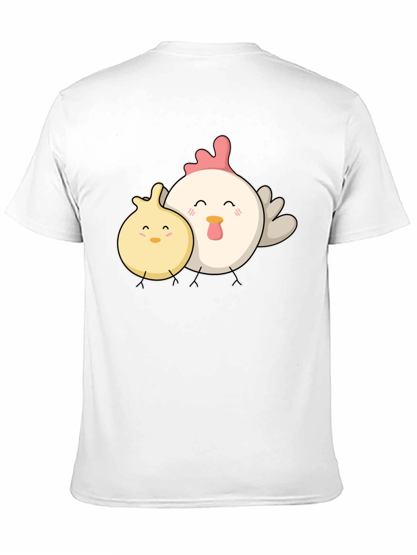 Black Cute Chicken & Chick Black T-Shirt view 11