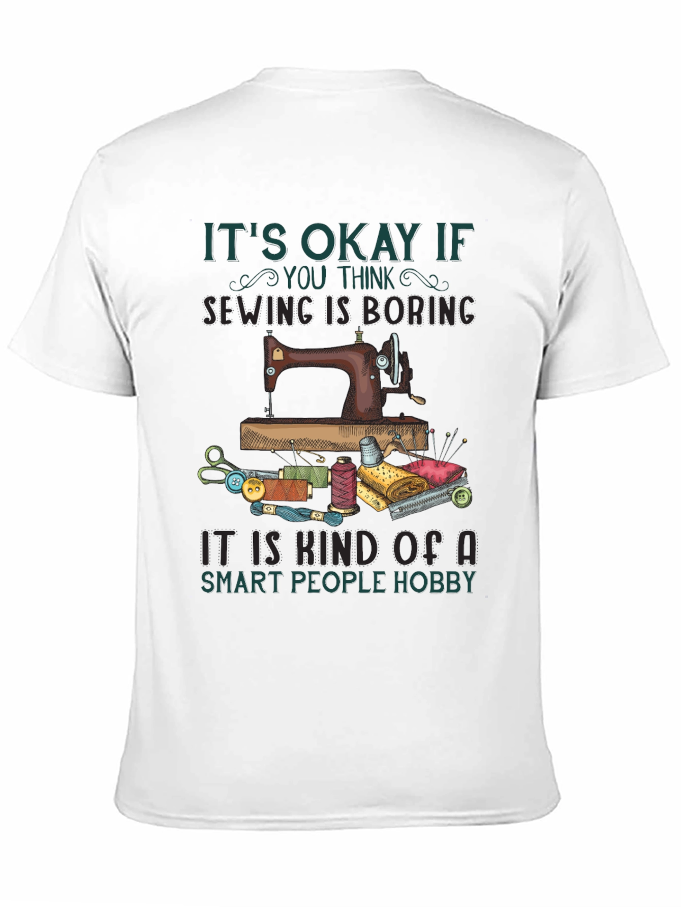 Black Sewing Hobby T-Shirt - Smart People Sewing view 11