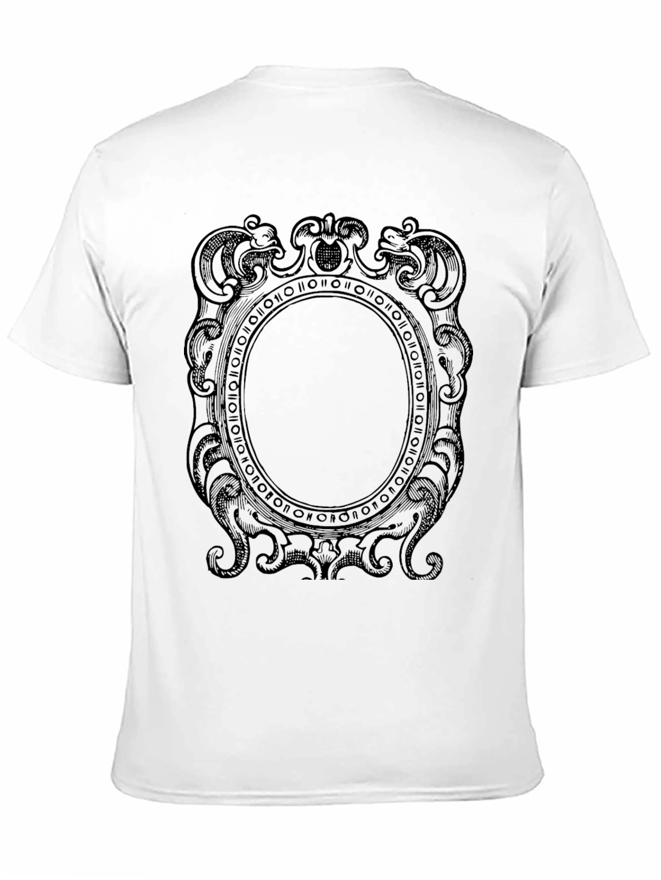 Black Ornate Frame Graphic Tee - Black Cotton Comfort view 11
