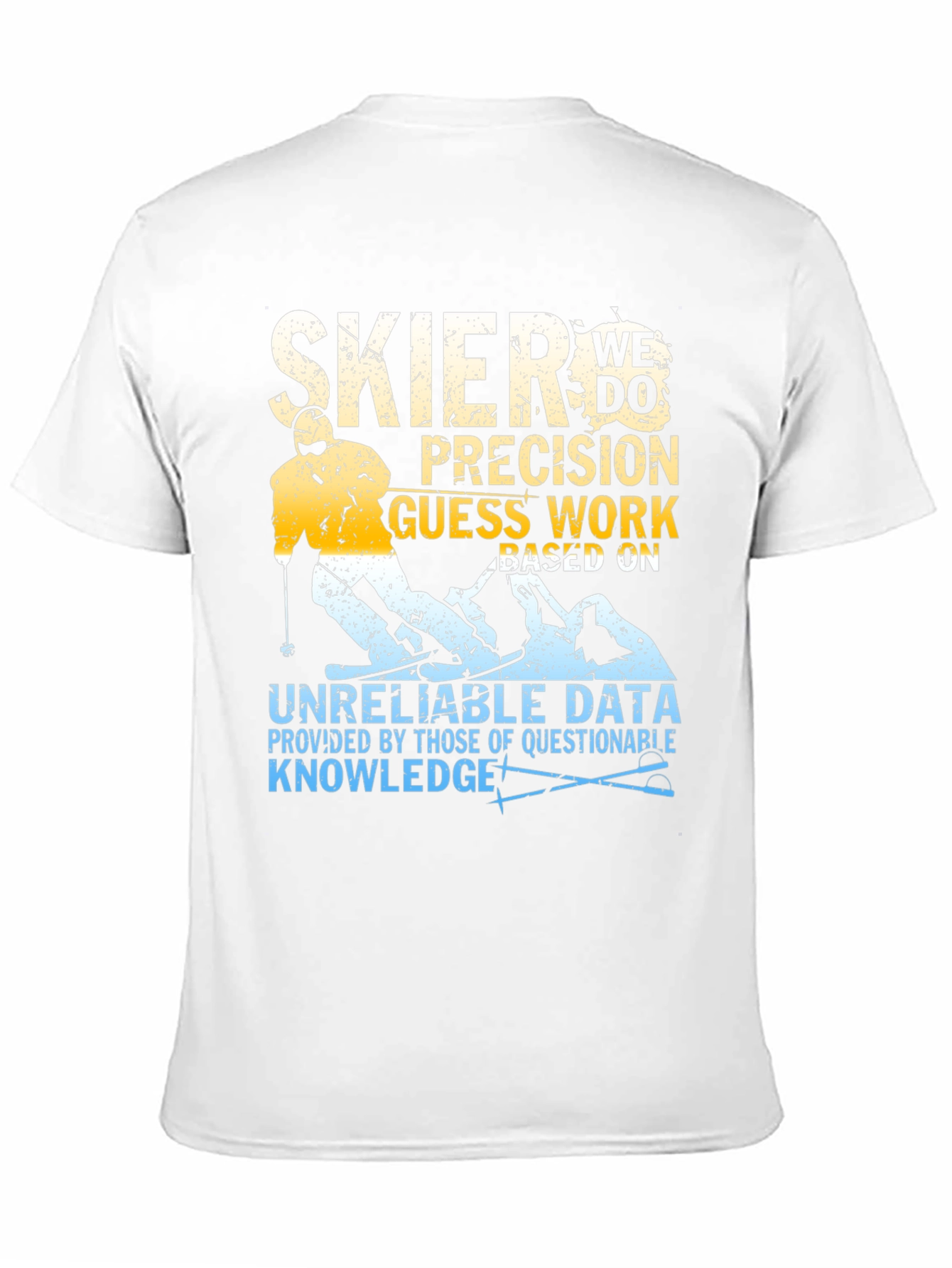 Black Funny Skier T-Shirt: Precision Guesswork Apparel view 11
