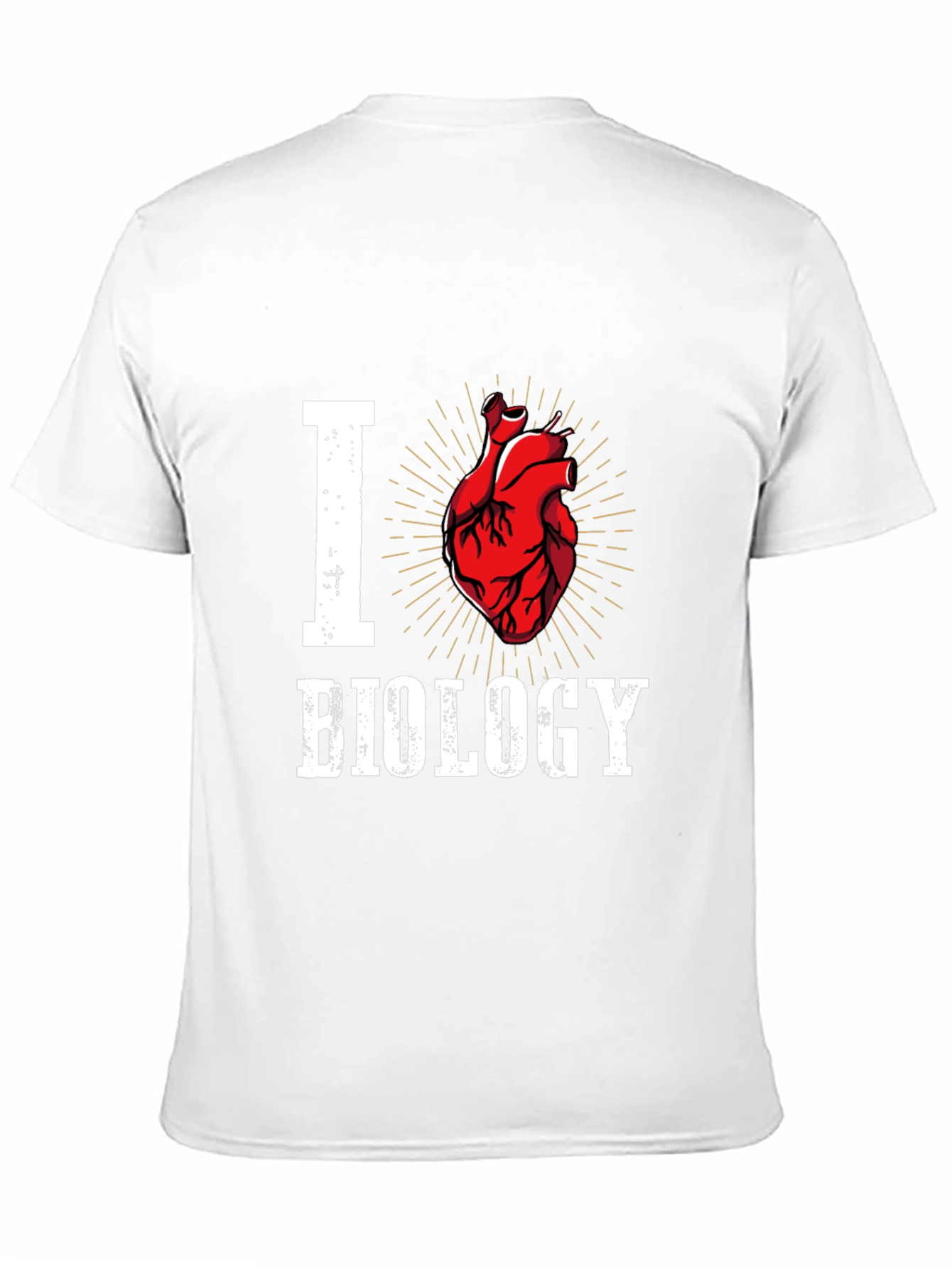 Black I Heart Biology T-Shirt - Anatomical Heart Design view 11
