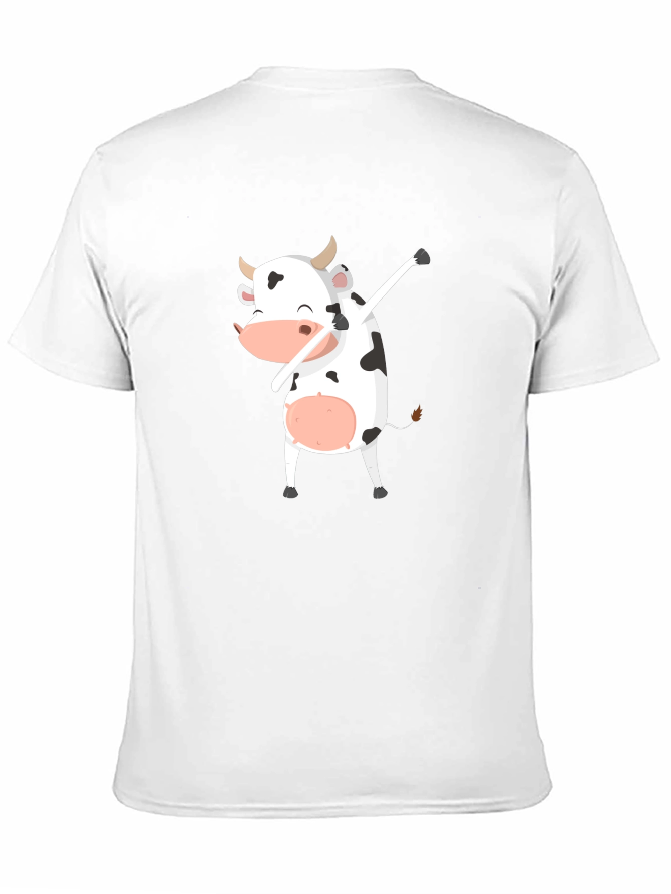 Black Dabbing Cow Graphic Tee - Unisex Black T-Shirt view 11