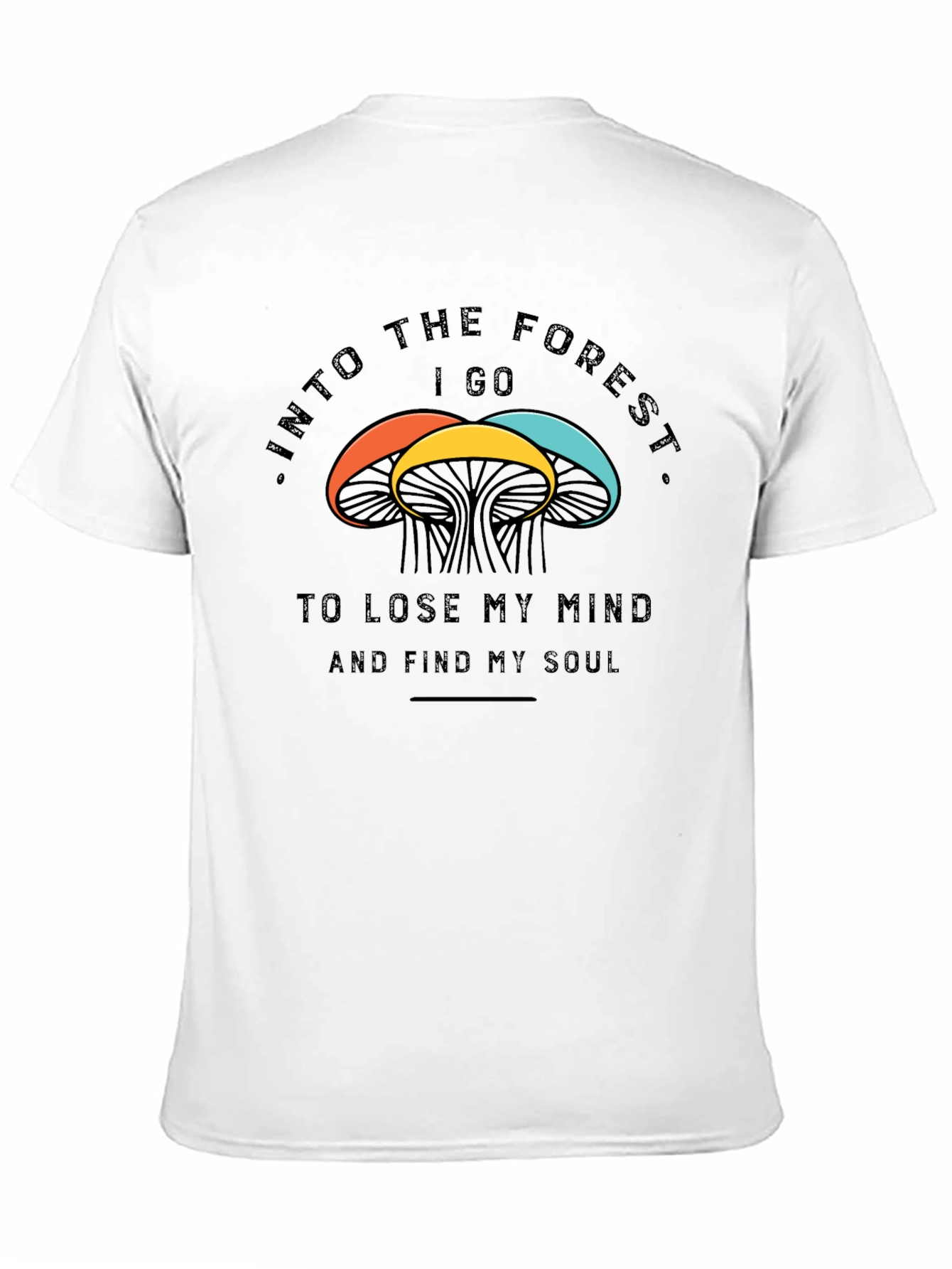 Black Into the Forest Mushroom T-Shirt view 11