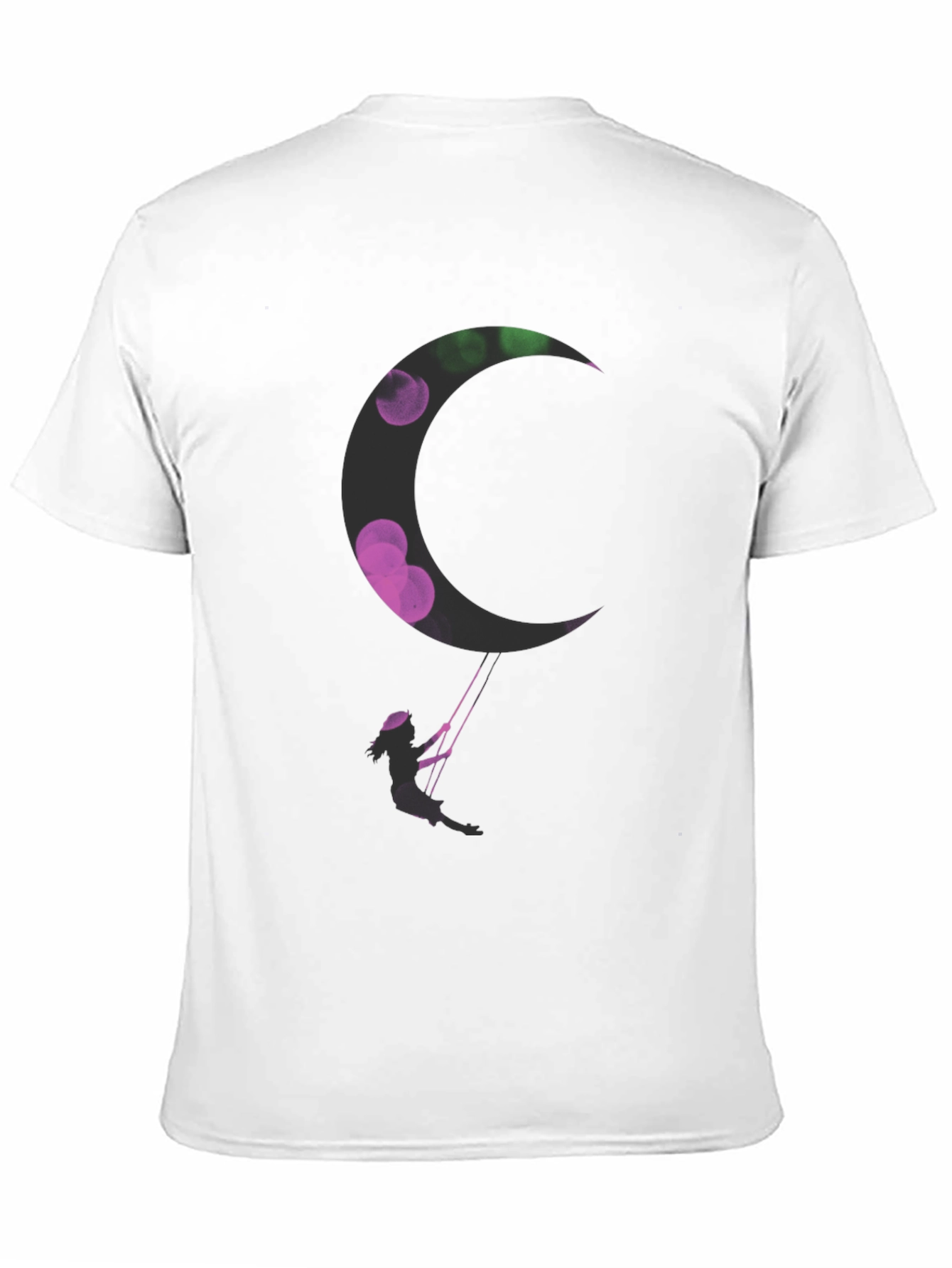 Black Silhouette Swing Moon Graphic Tee view 11