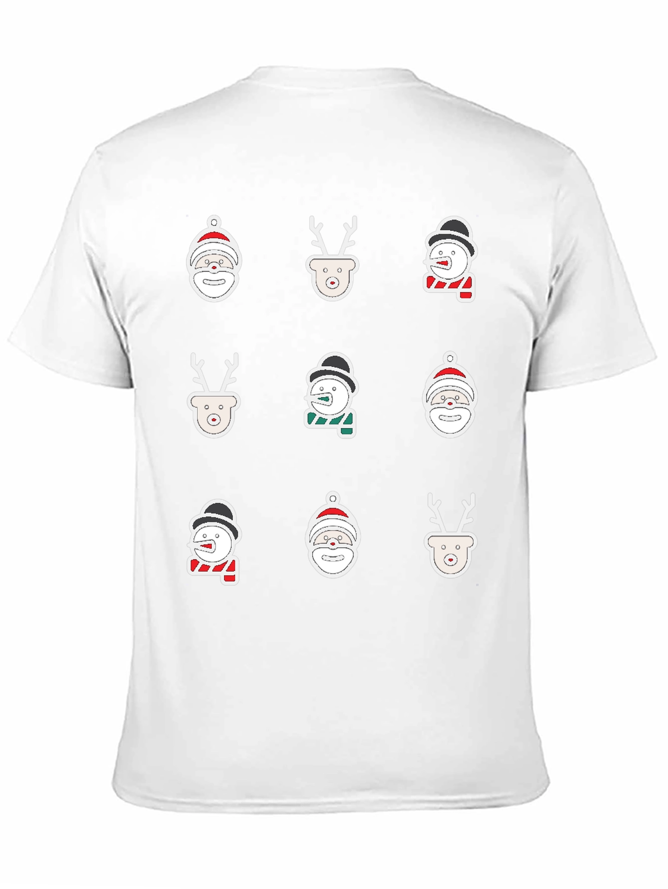 Black Festive Holiday Icons Black T-Shirt view 11
