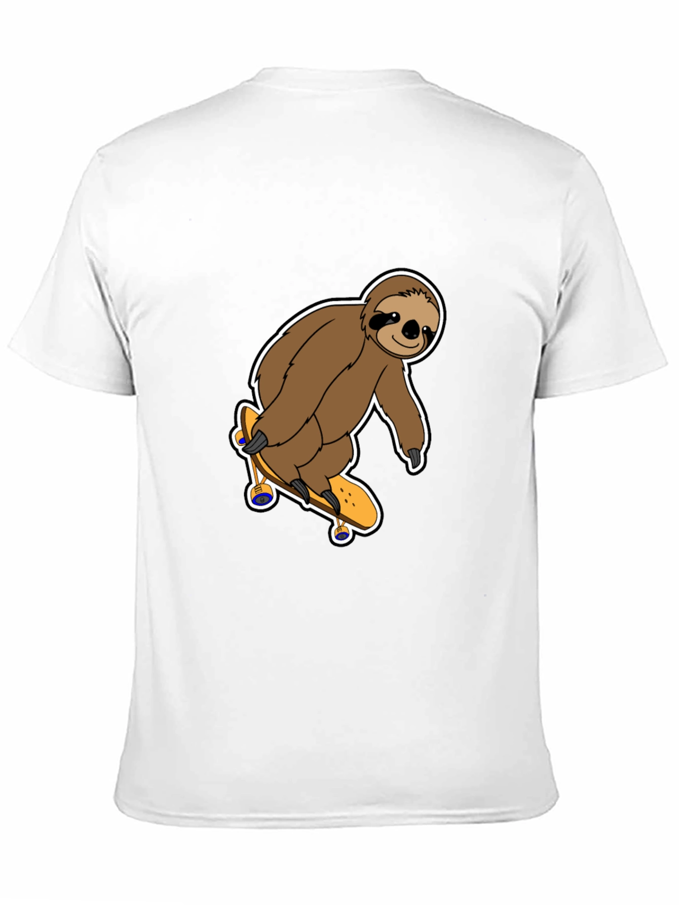 Black Sloth Skateboarder Graphic T-Shirt - Fun & Casual Tee view 11