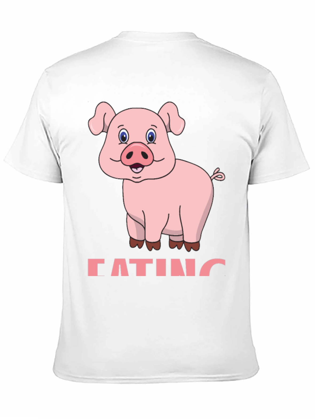Black Funny Pig Eating Cartoon Graphic T-Shirt view 11
