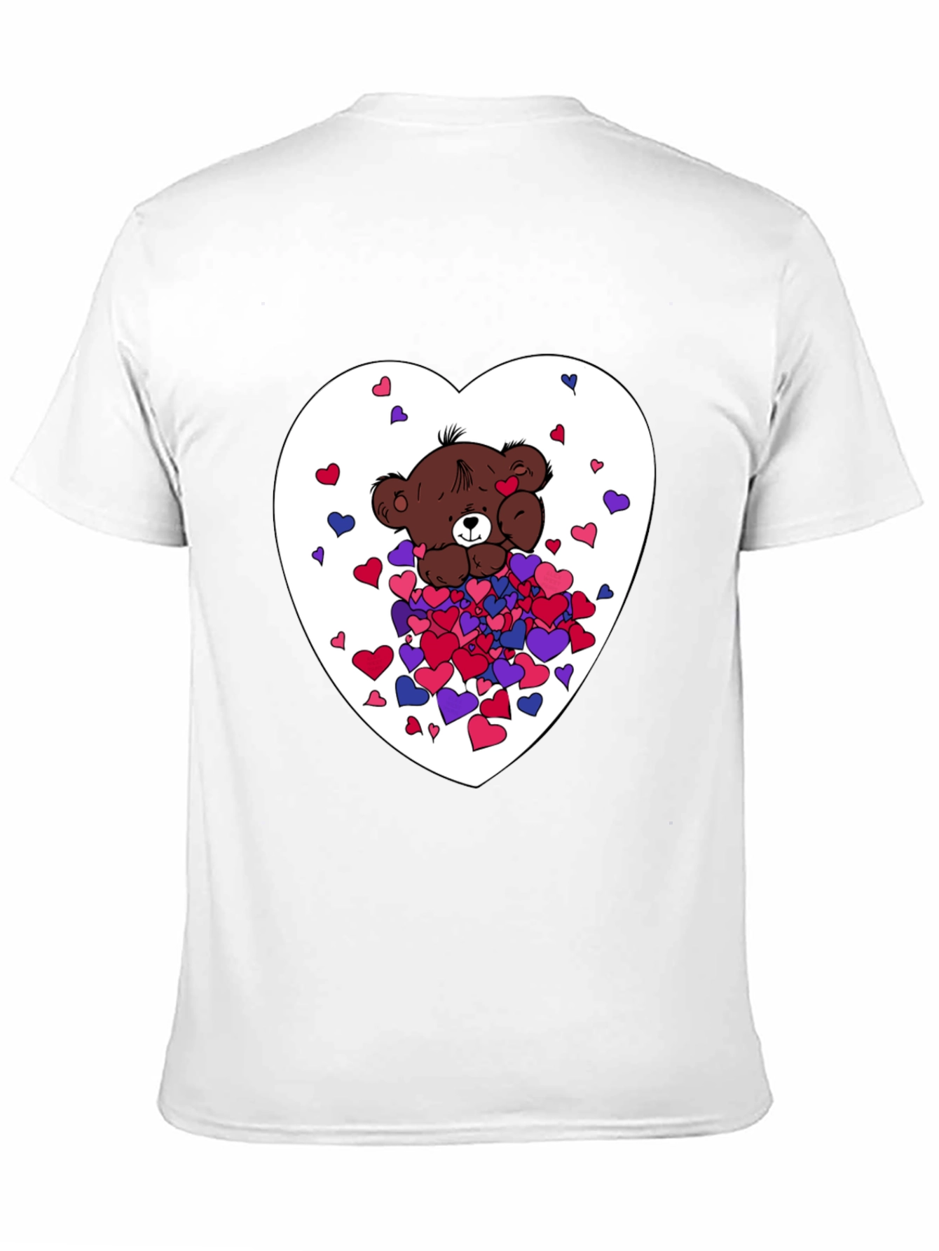 Black Bear Hug Heart Graphic Tee - Black view 11