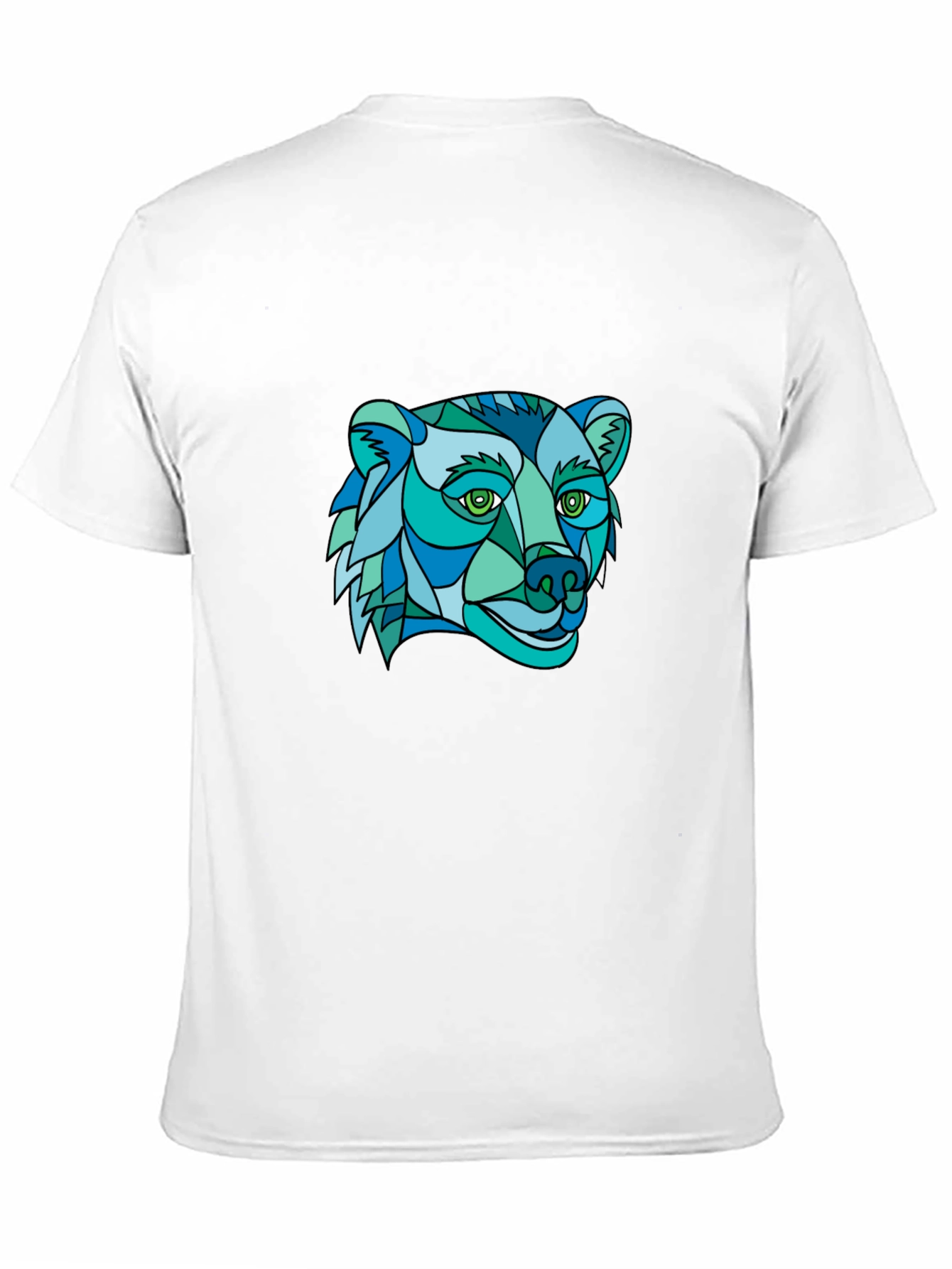 Black Geometric Bear Graphic Tee - Stylish Men's Black T-Shirt view 11