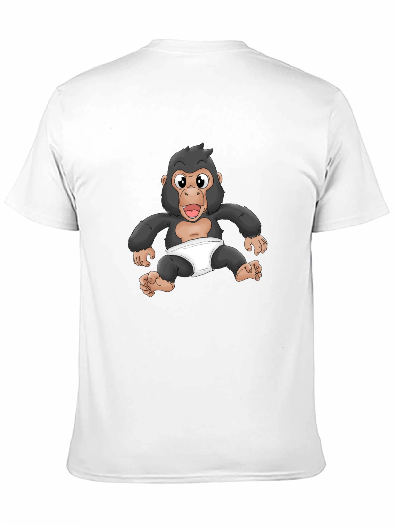 Black Baby Gorilla Graphic Tee - Black Cotton T-Shirt view 11