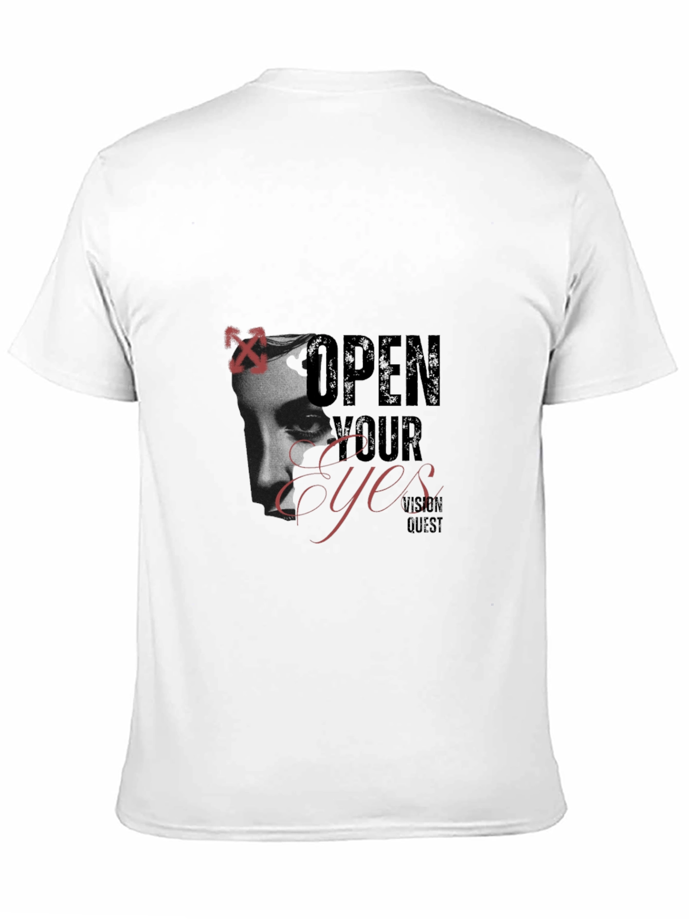 Black Open Your Eyes Graphic Print Black T-Shirt view 11