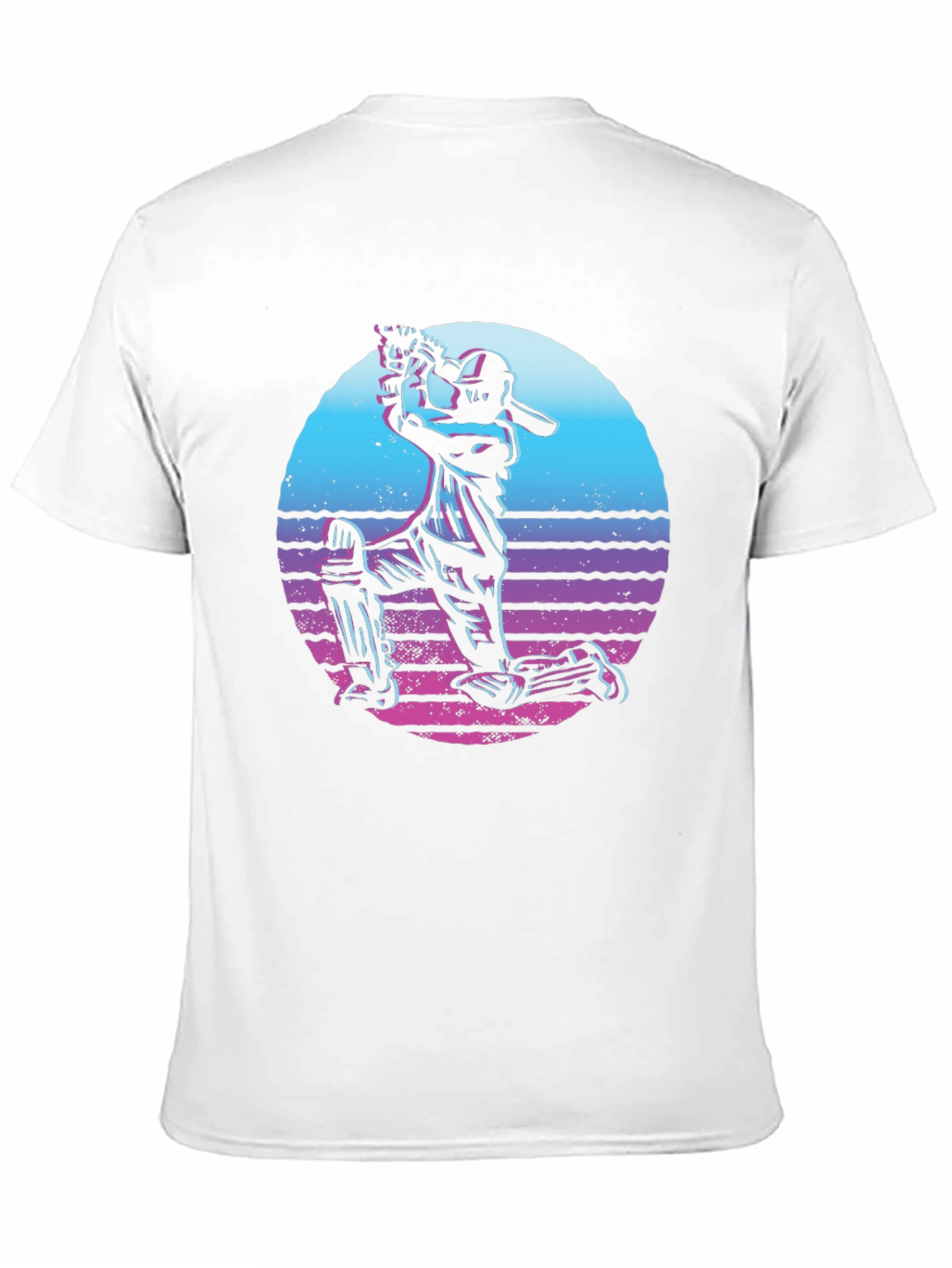 Black Retro Cricket Player T-Shirt - Black view 11