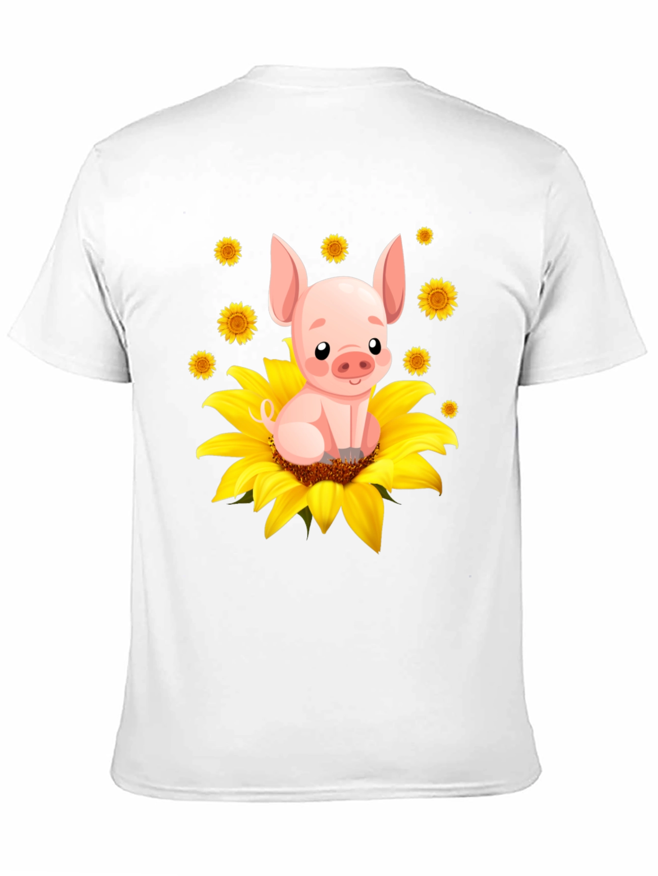Black Pig Sunflower Graphic Tee - Cute Animal Lover Shirt view 11