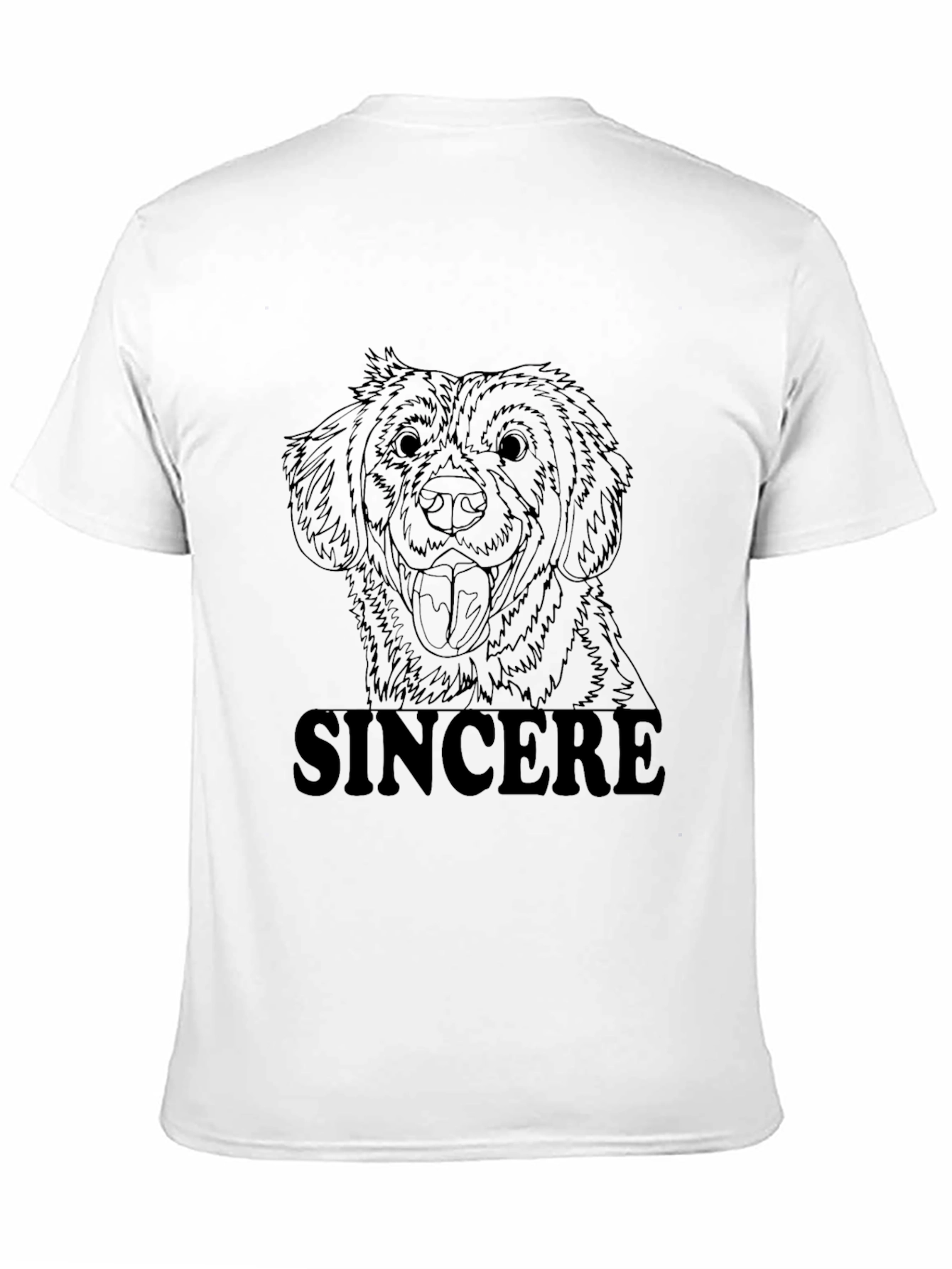 Black Sincere Dog Graphic Tee - Unisex Black T-Shirt view 11
