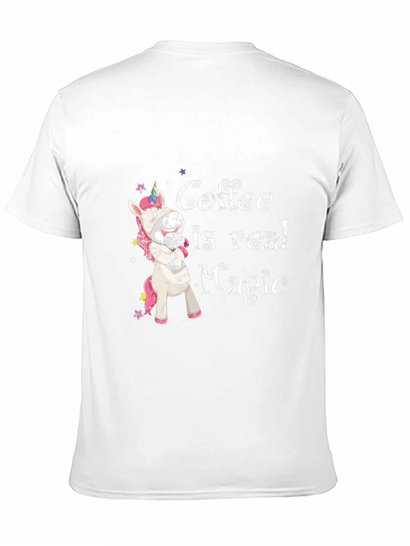 Black Coffee is Real Magic T-Shirt - Unicorn Design view 11