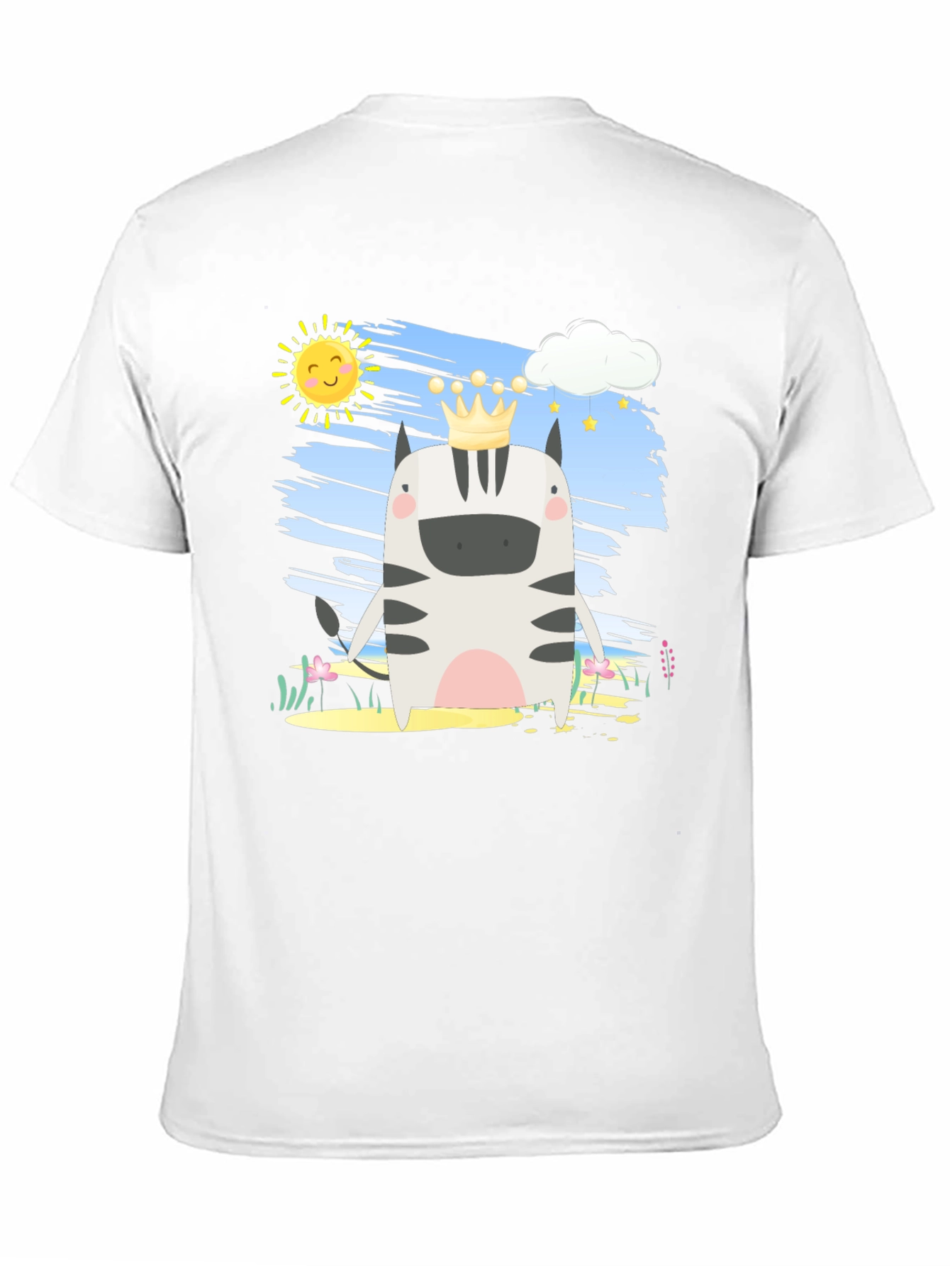 Black Zebra King T-Shirt - Cartoon Animal Tee view 11