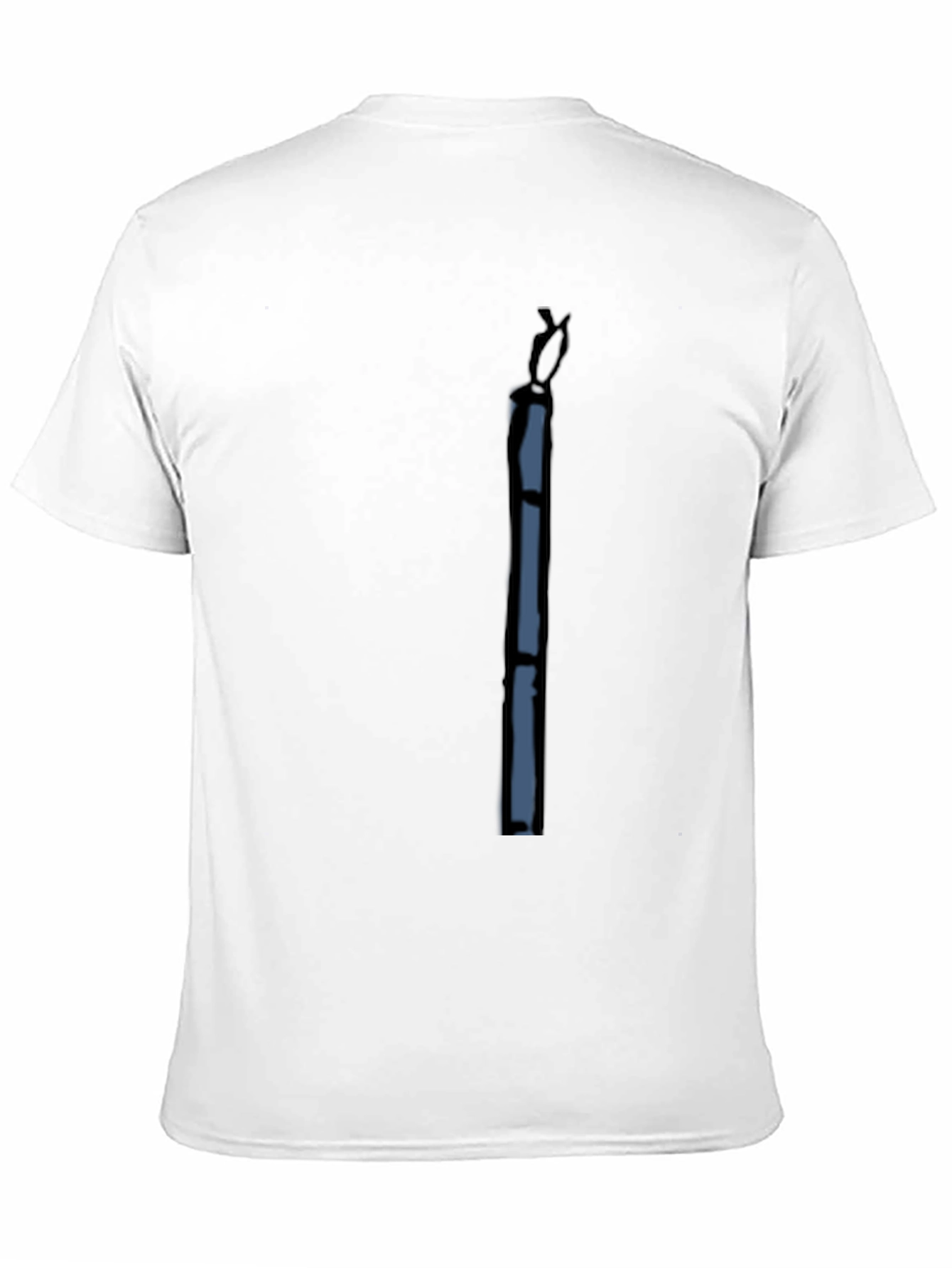 Black T-Shirt with Abstract Blue Design - 11