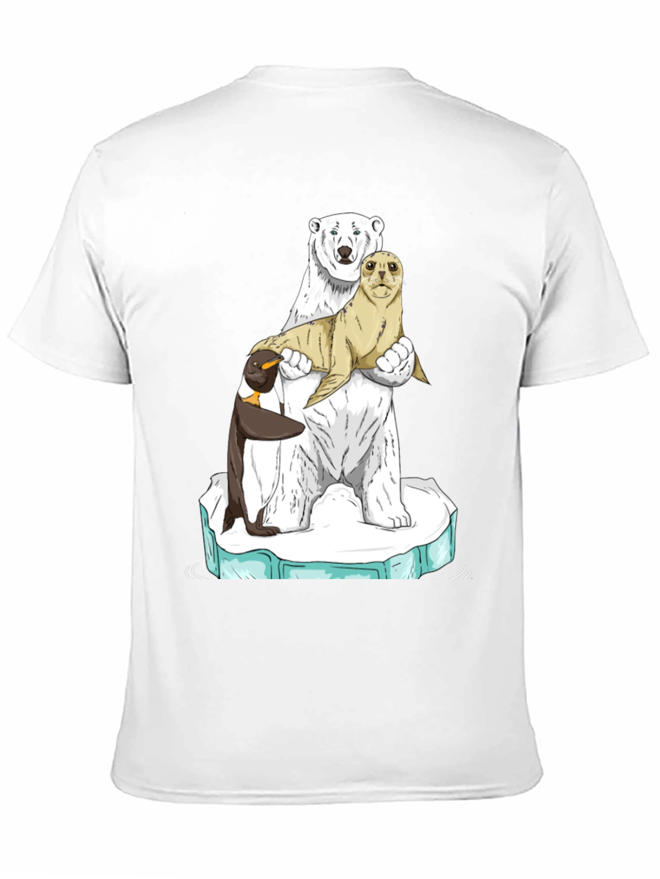 Black Polar Bear Seal Penguin T-Shirt view 11