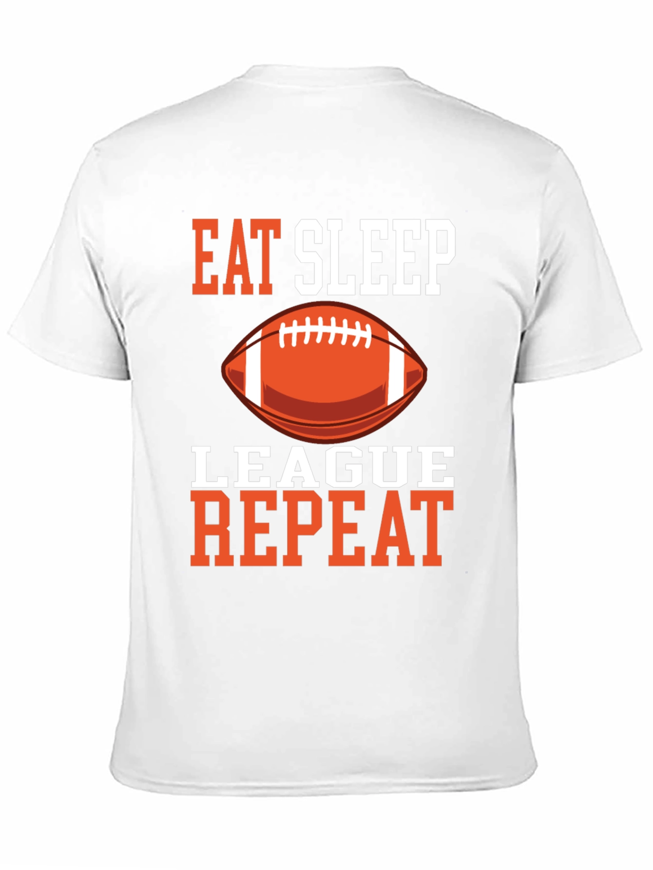 Black Eat Sleep League Repeat T-Shirt Football Black Graphic Tee view 11