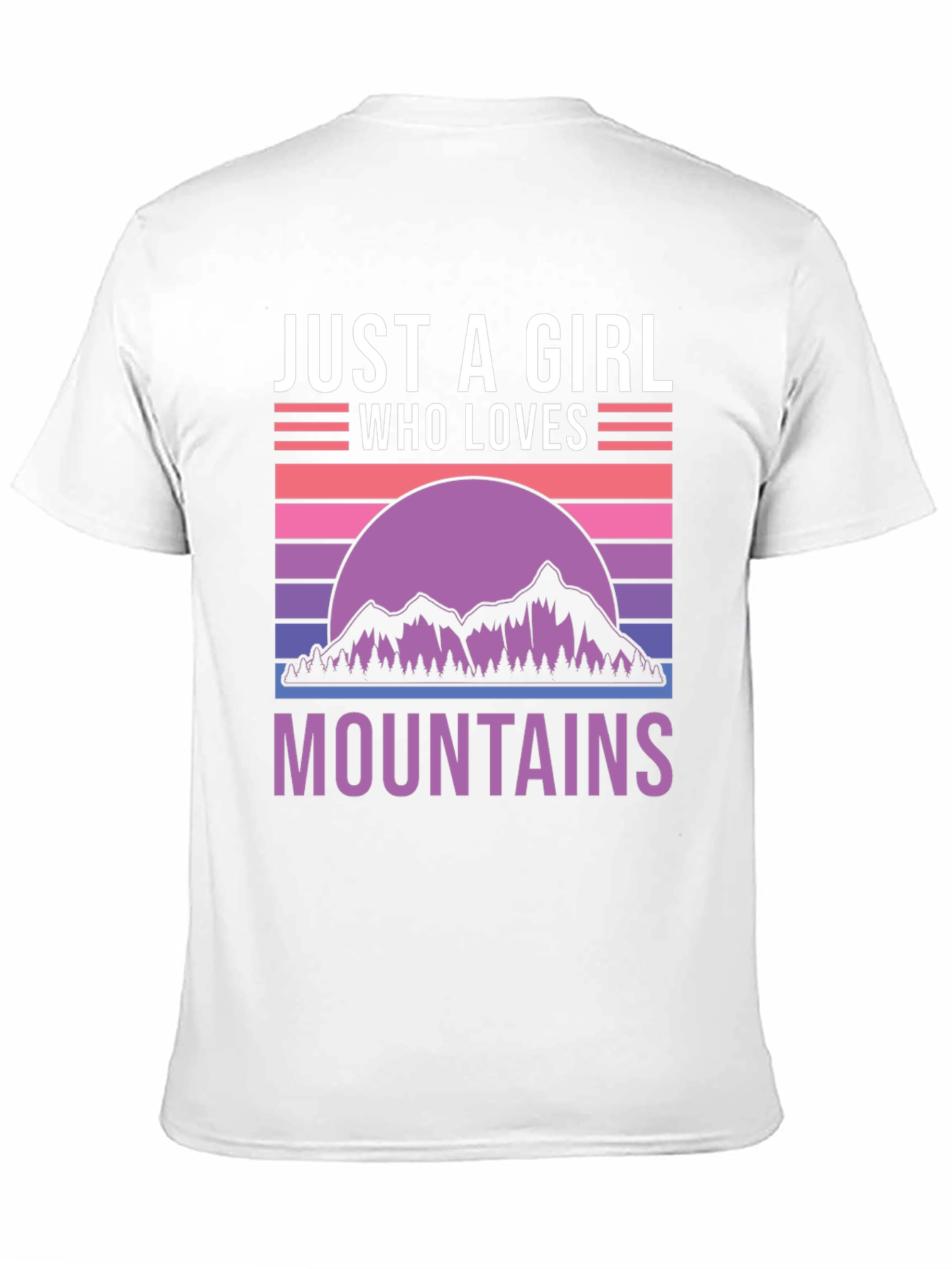 Black Just a Girl Who Loves Mountains T-Shirt view 11