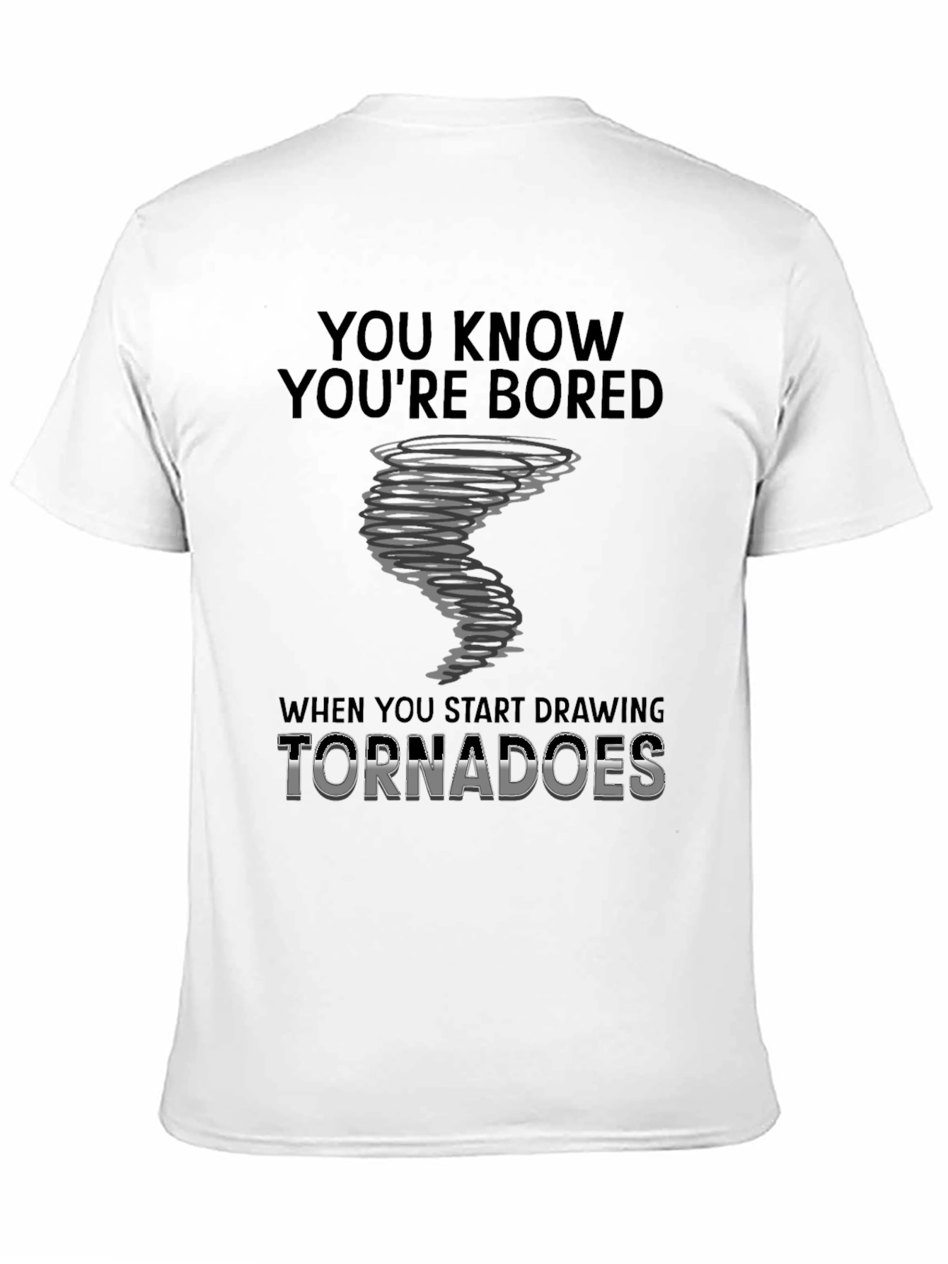Bored Tornado Drawing Graphic T-Shirt - 11