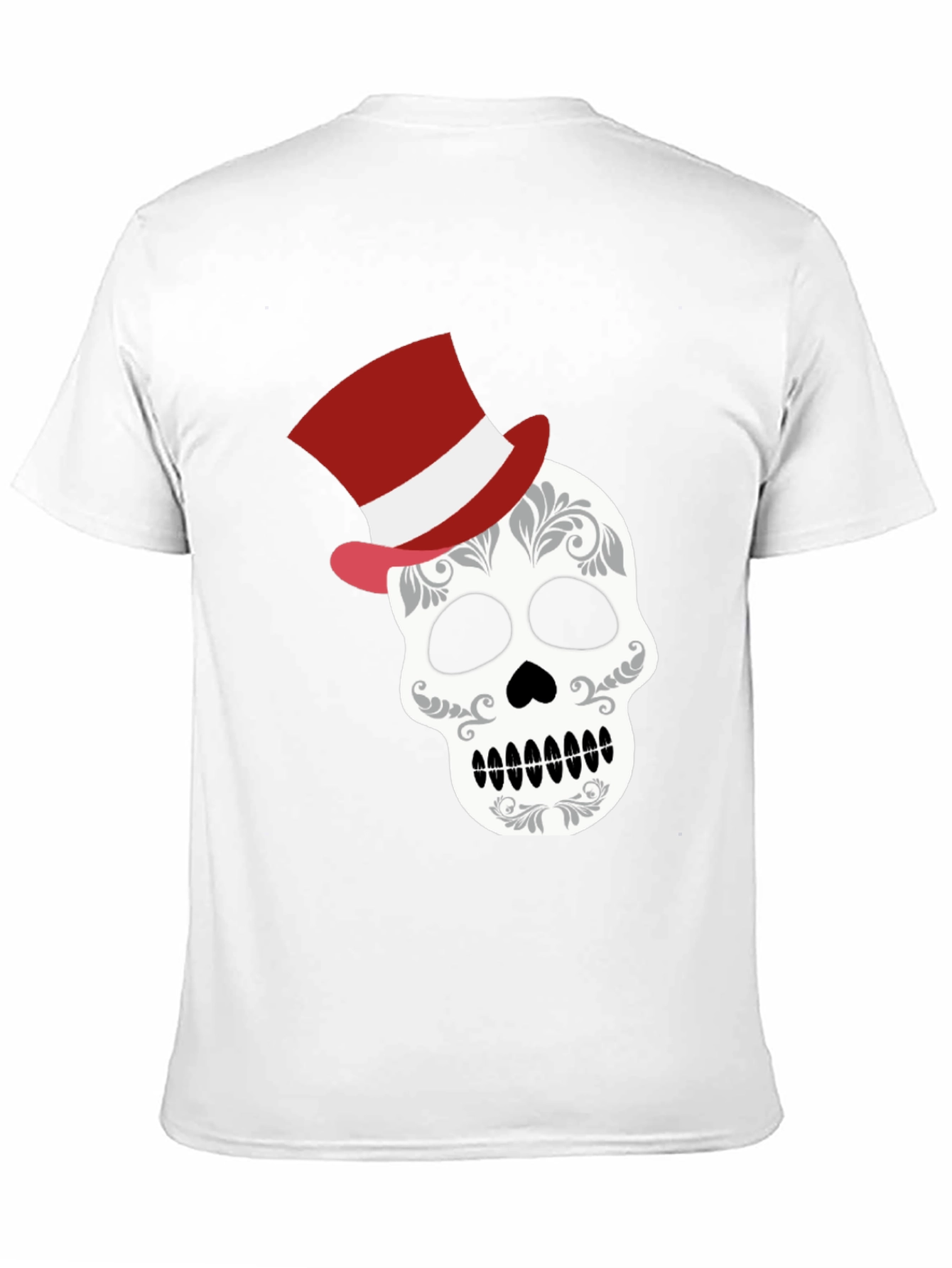 Black Skull Top Hat Graphic Tee - Unique Fashion view 11