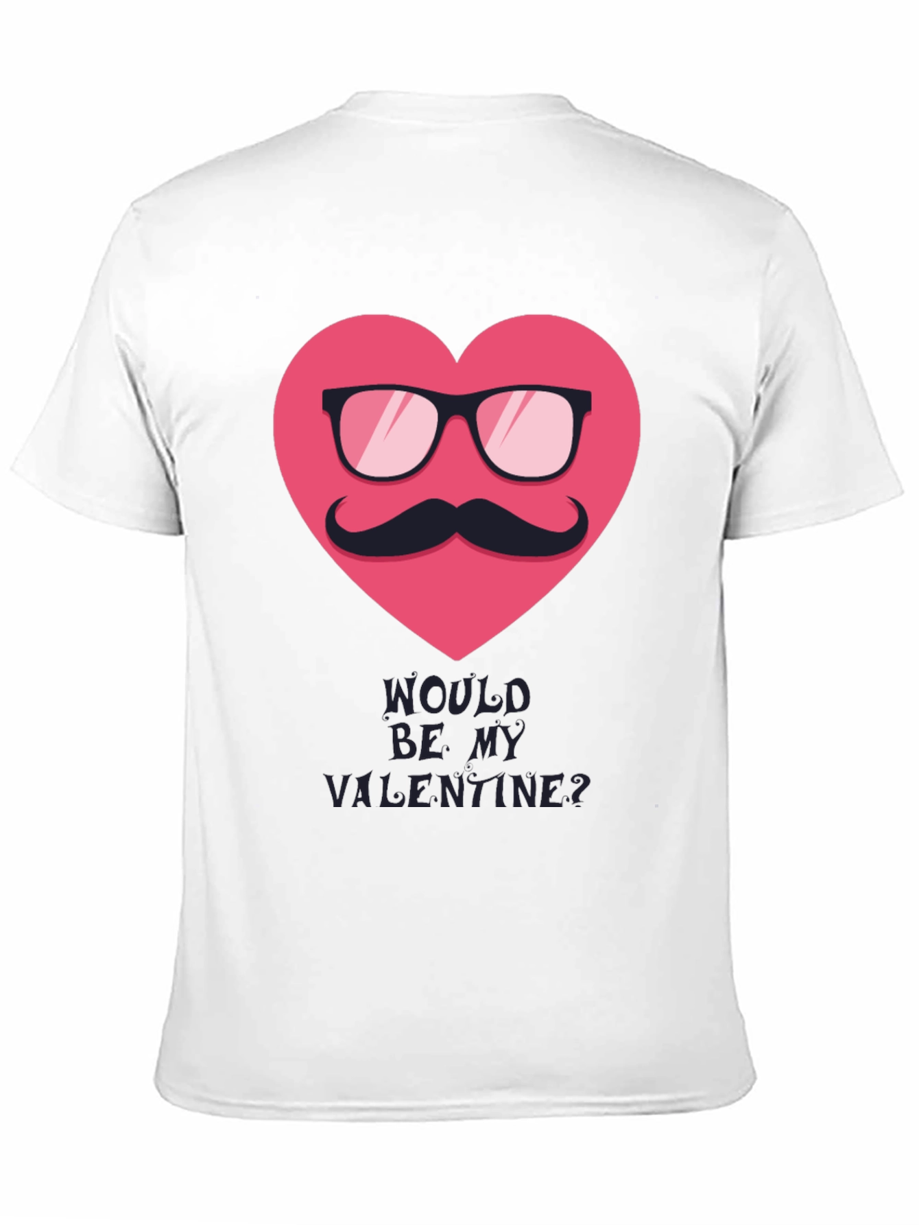Black Valentine's Day Mustache Heart Graphic Tee view 11