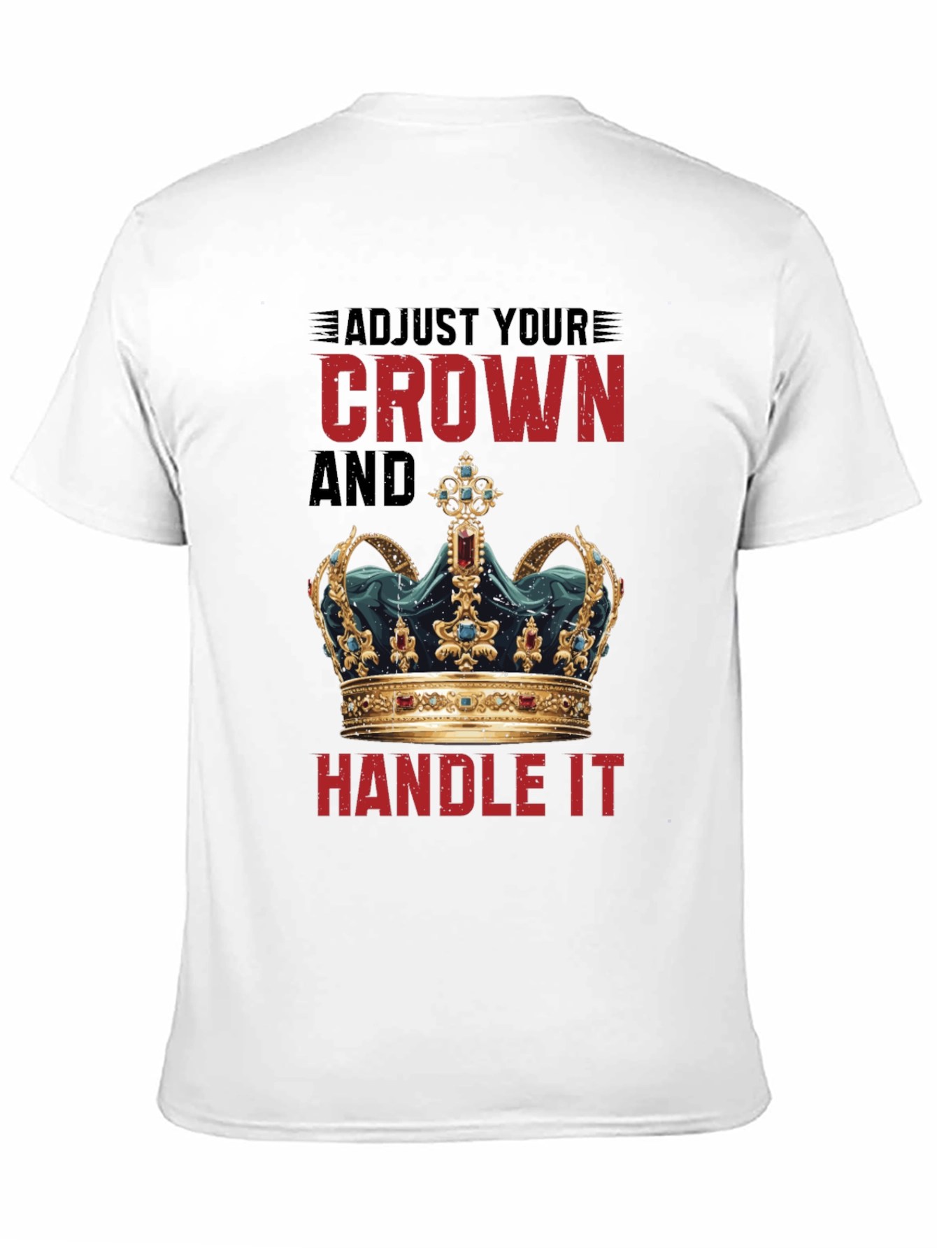 Black Adjust Your Crown Graphic Tee - Men's Black T-Shirt view 11