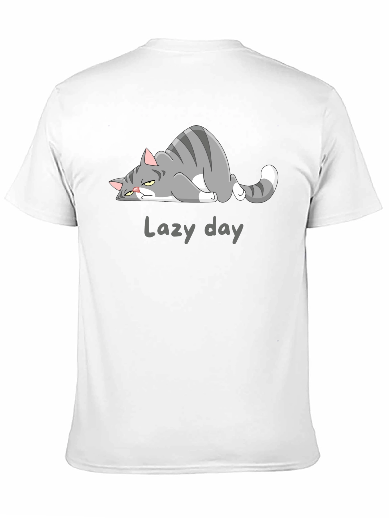 Black Lazy Day Cat Graphic Tee - Black Casual T-Shirt view 11