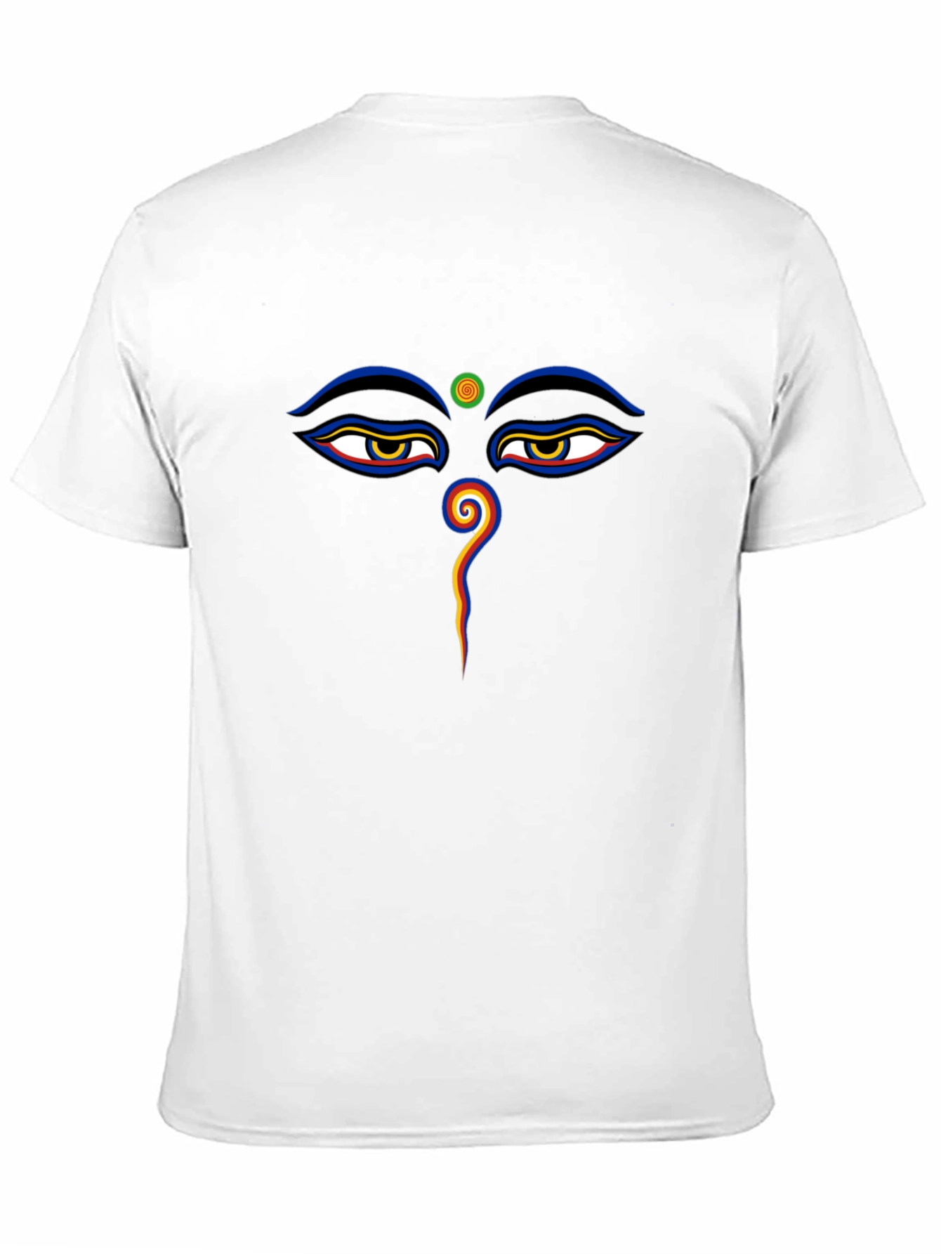 Black Eye of Buddha Graphic Tee - Spiritual Design Black T-Shirt view 11