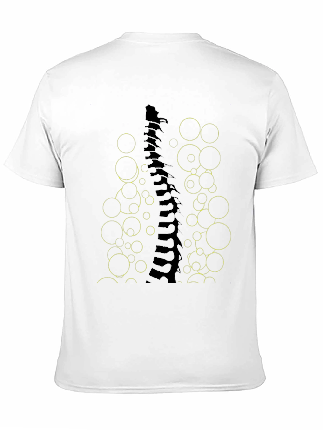 Black Abstract Spine Graphic Tee - Modern Art T-Shirt view 11