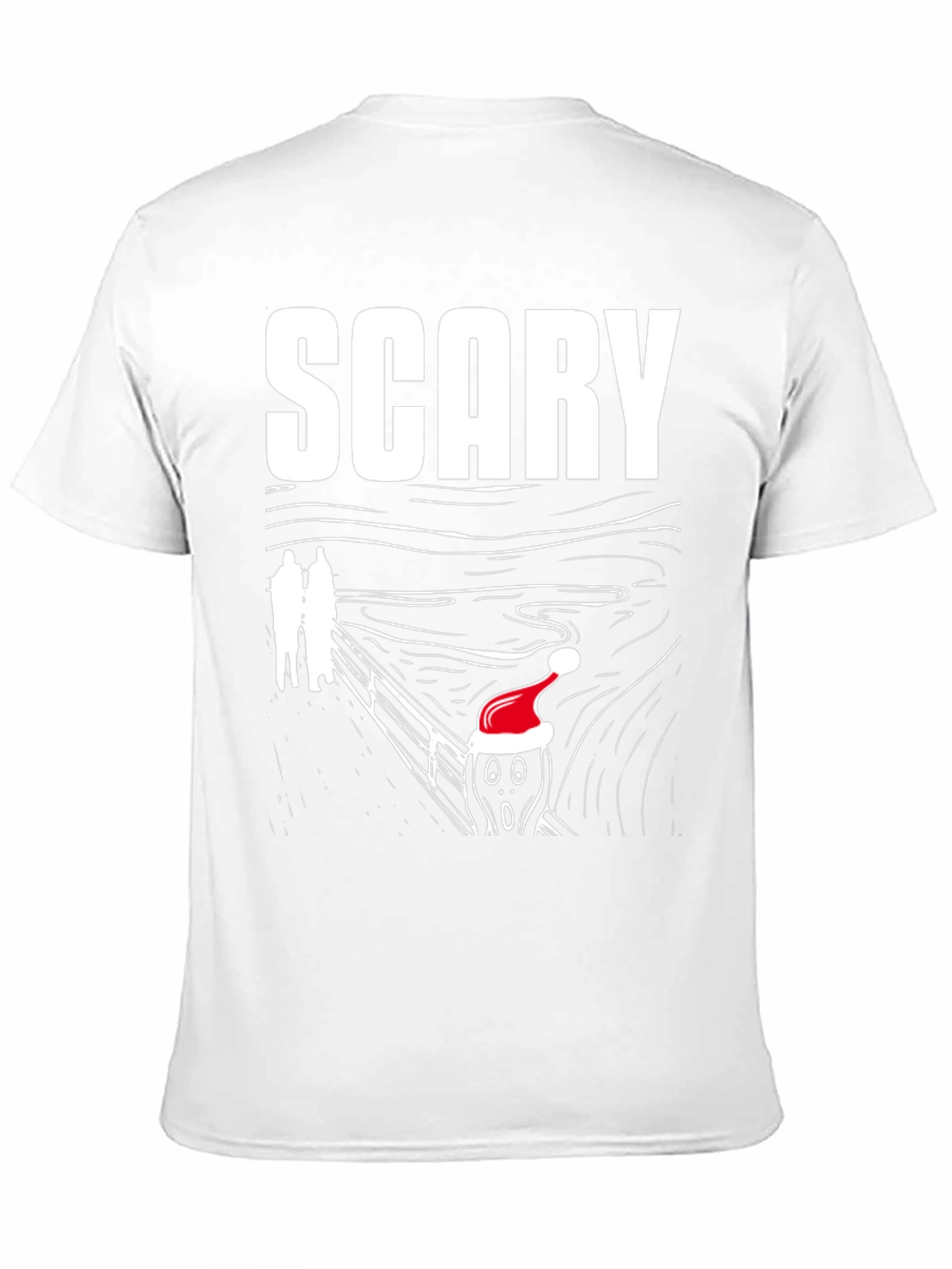 Black Scary Scream Santa T-Shirt - Holiday Horror Tee view 11