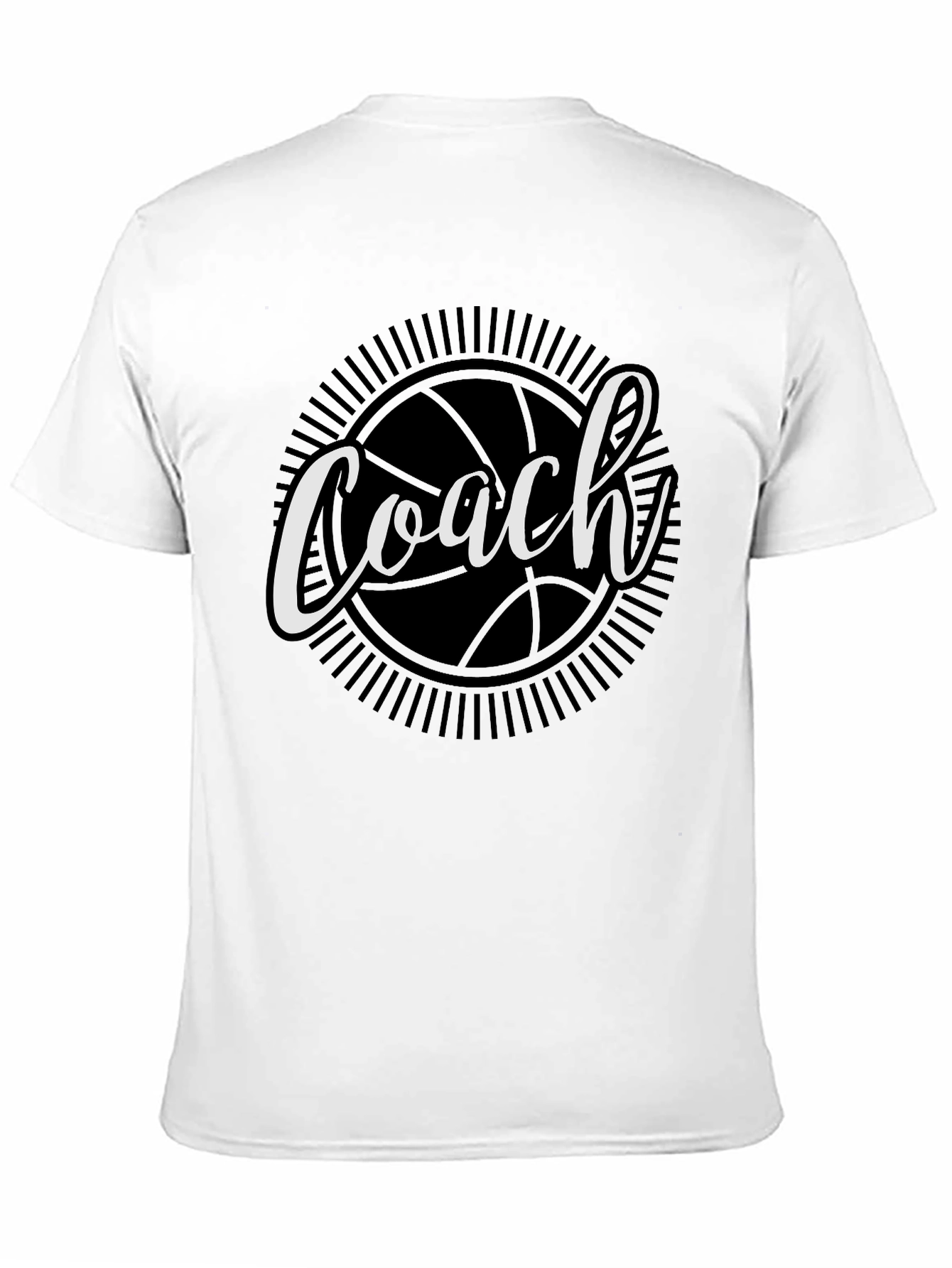 Black Coach Basketball Graphic T-Shirt - Black Cotton Tee view 11