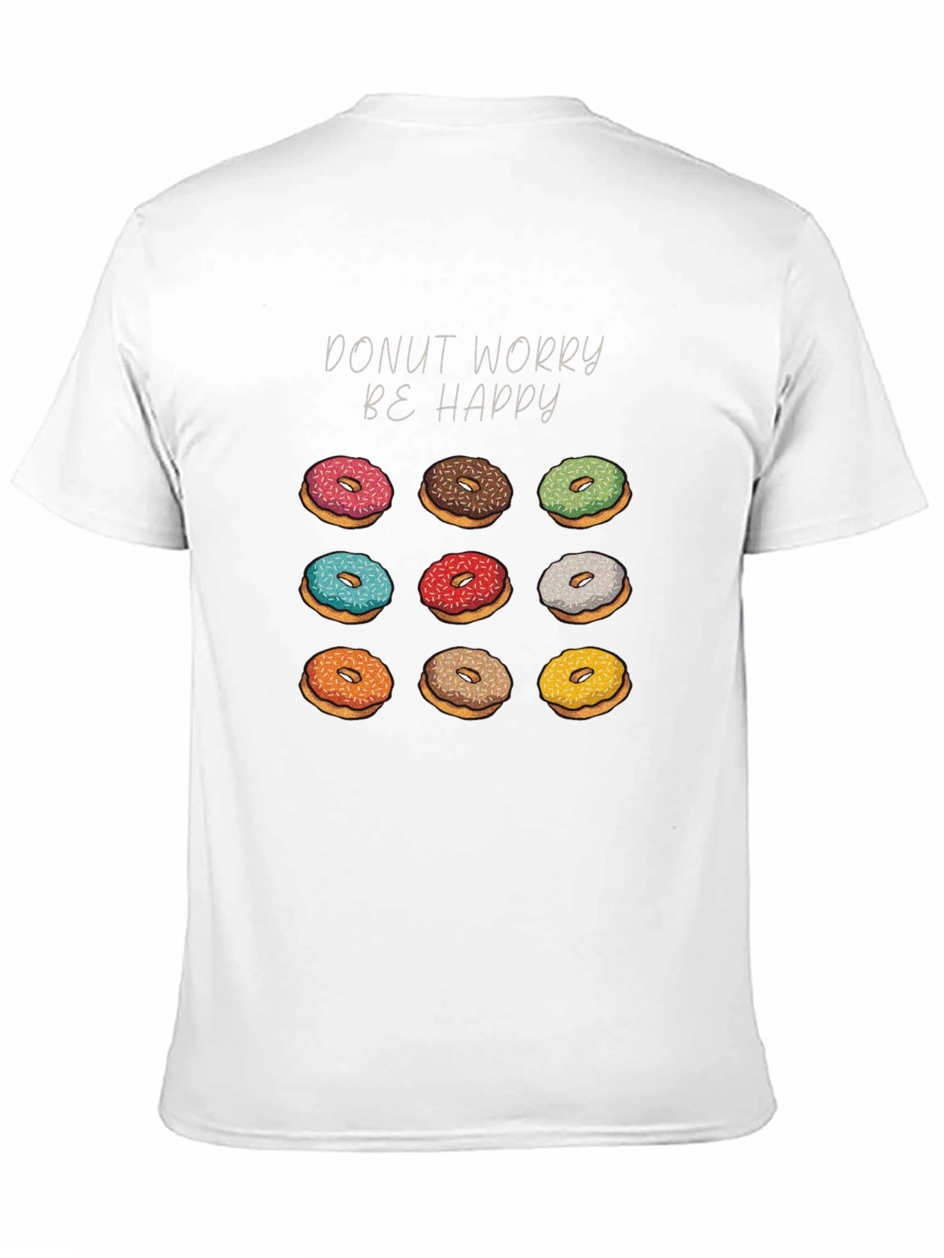 Black Donut Worry Be Happy Black Graphic Tee view 11