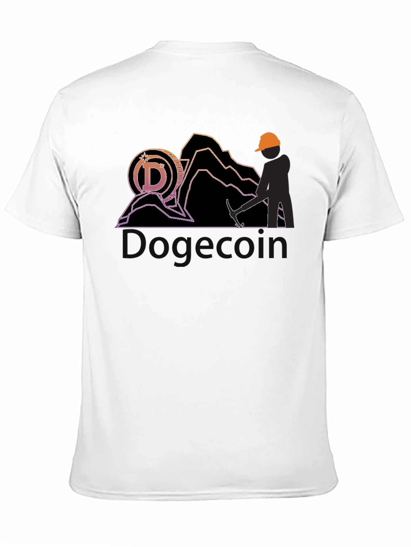 Black Dogecoin Miner Black T-Shirt view 11