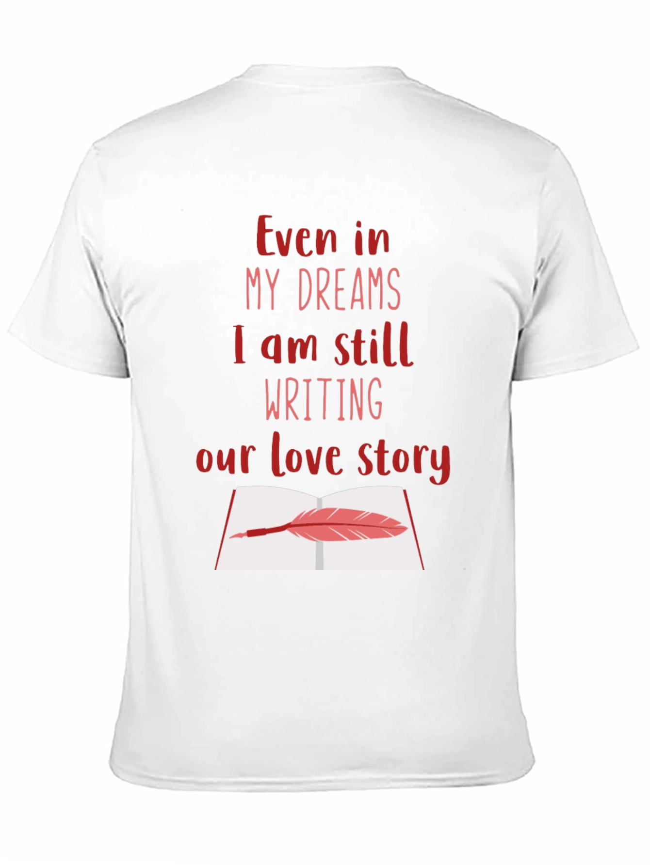 Black Romantic Writer T-Shirt - Love Story Design view 11