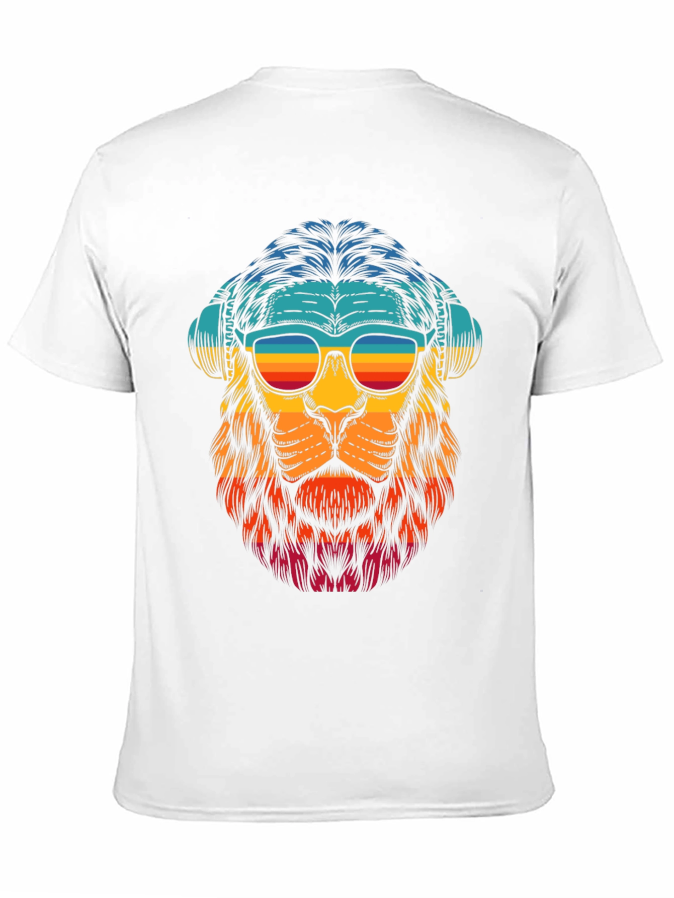 Black Retro Lion Graphic Tee - Black Cotton Blend view 11