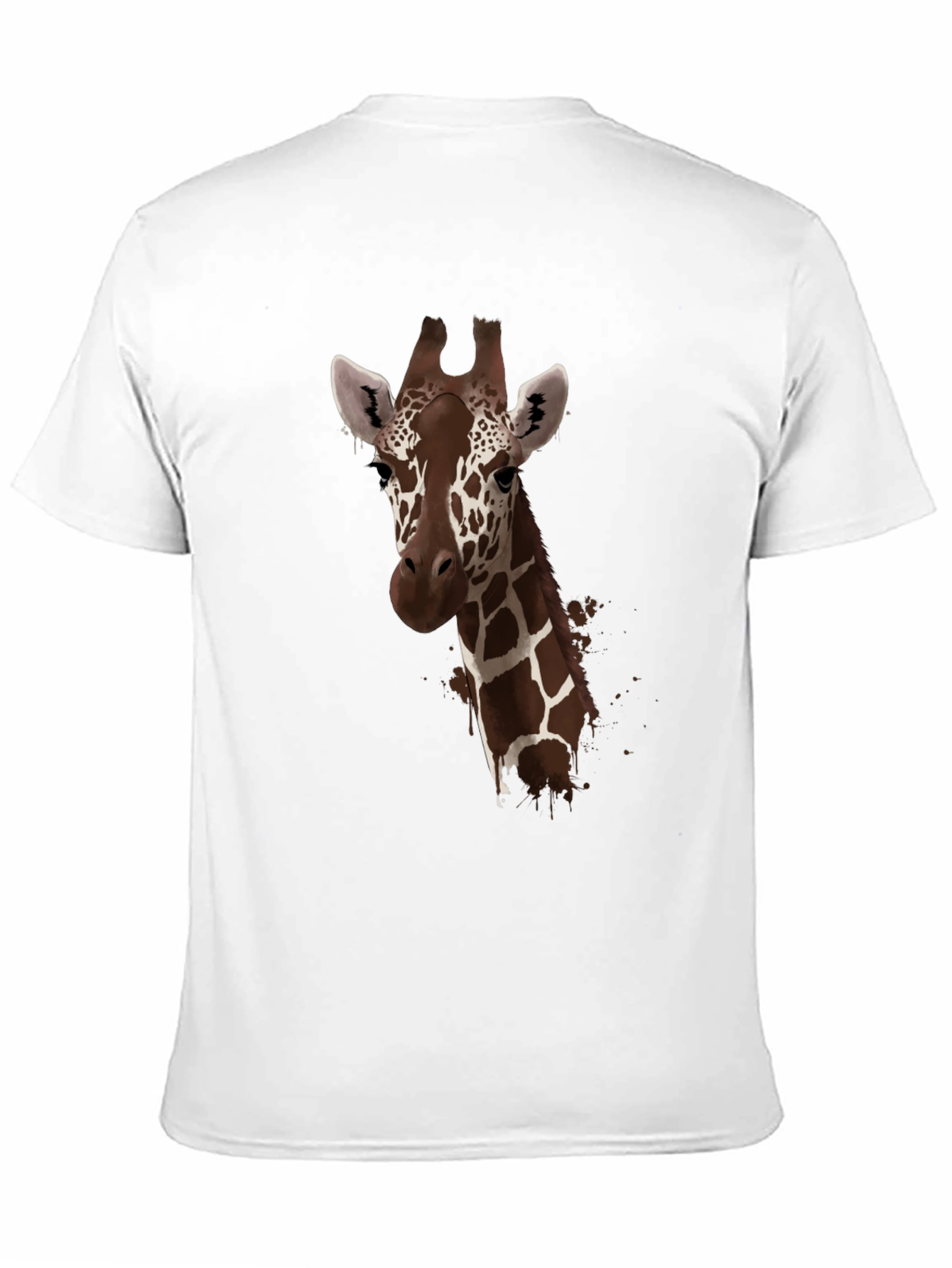 Black Giraffe Print Black T-Shirt - Stylish Animal Design view 11
