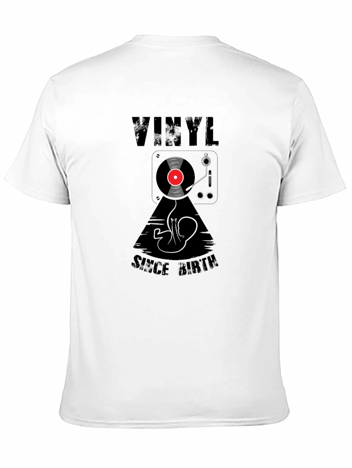 Black Vinyl Since Birth Black Graphic Tee - Music Lover Shirt view 11