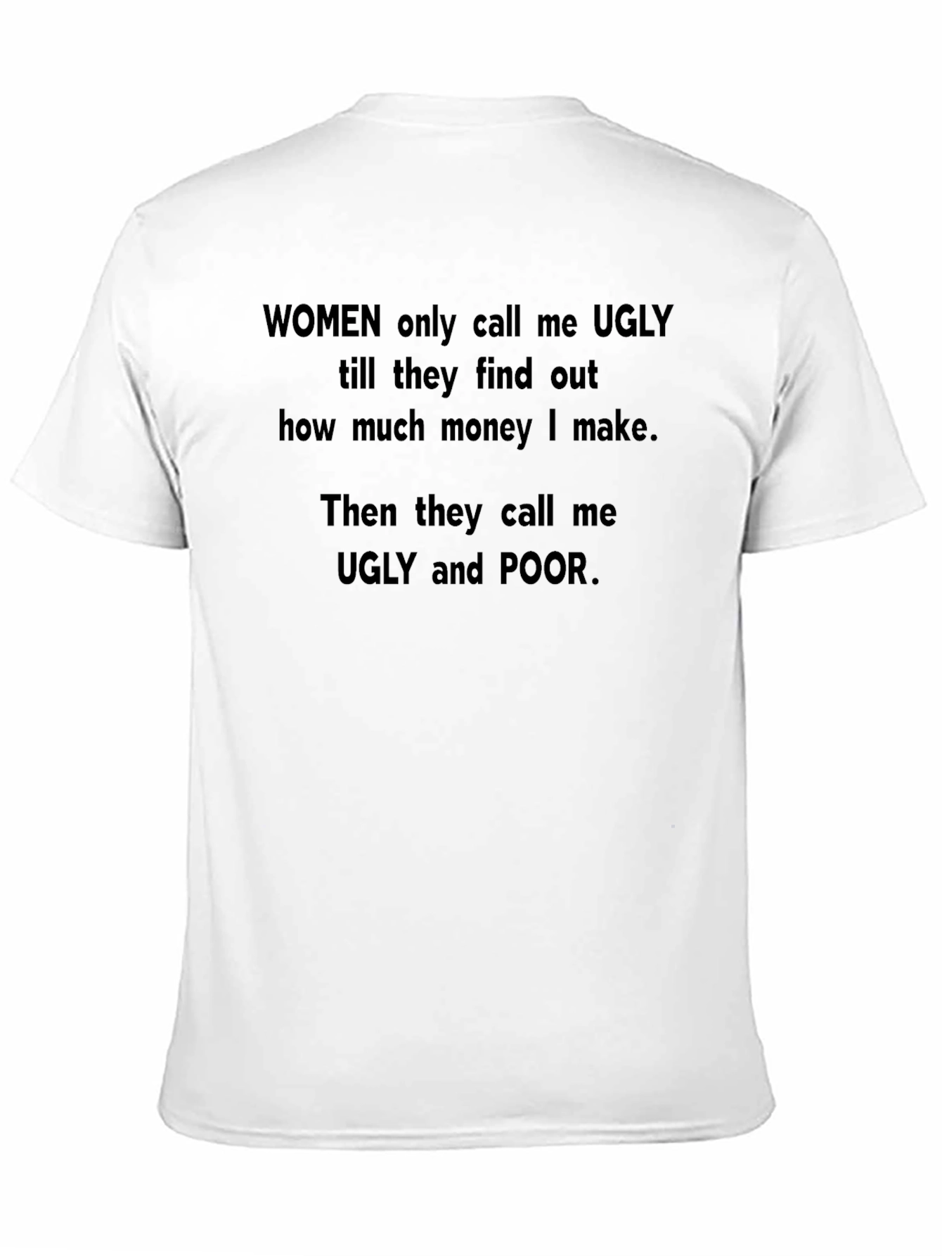 Black Funny Men's T-Shirt - Ugly & Poor view 11