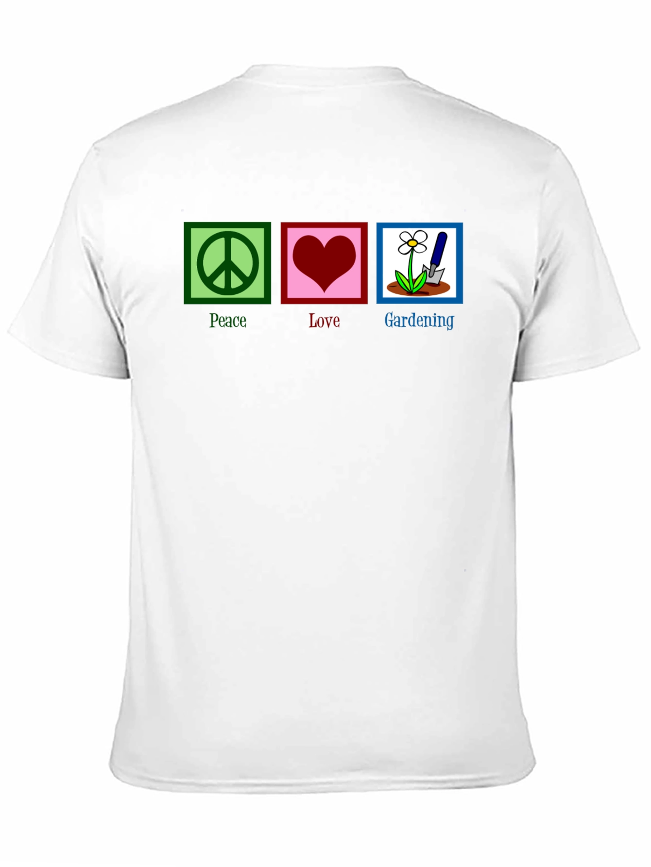 Black Peace, Love, Gardening Graphic T-Shirt view 11