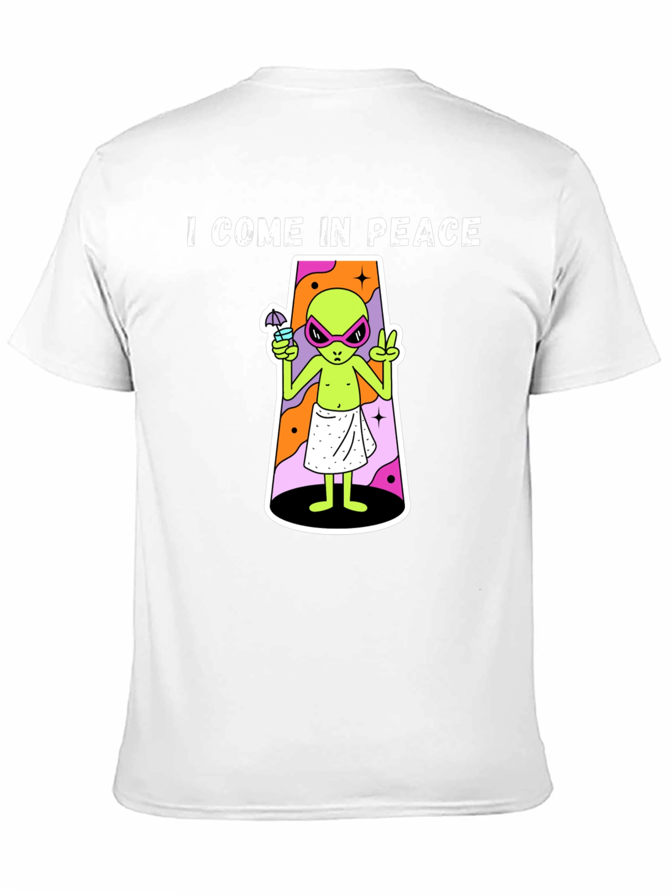 Black I Come In Peace Alien Graphic T-Shirt view 11