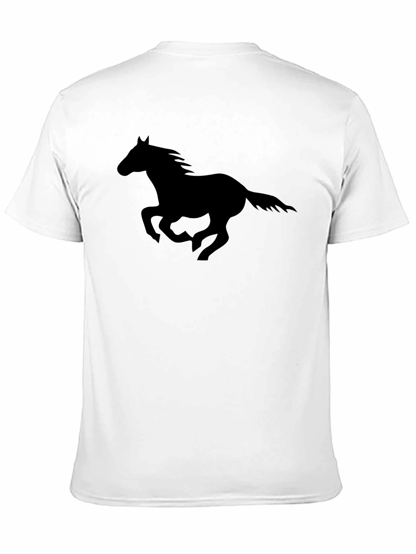 Black Horse Silhouette Graphic Tee - Black Cotton T-Shirt view 11