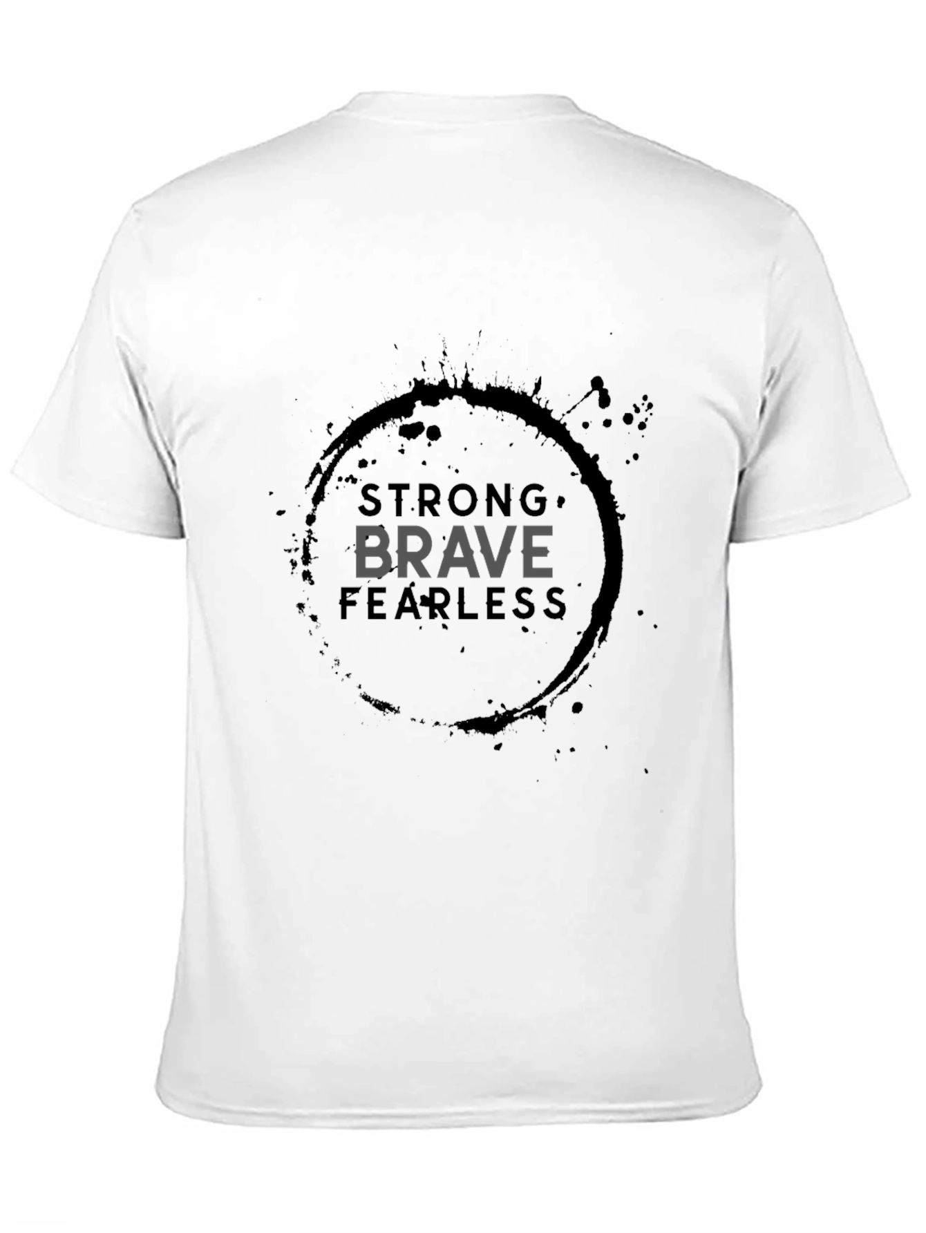 Black Strong Brave Fearless Graphic Tee - Black Cotton T-Shirt view 11