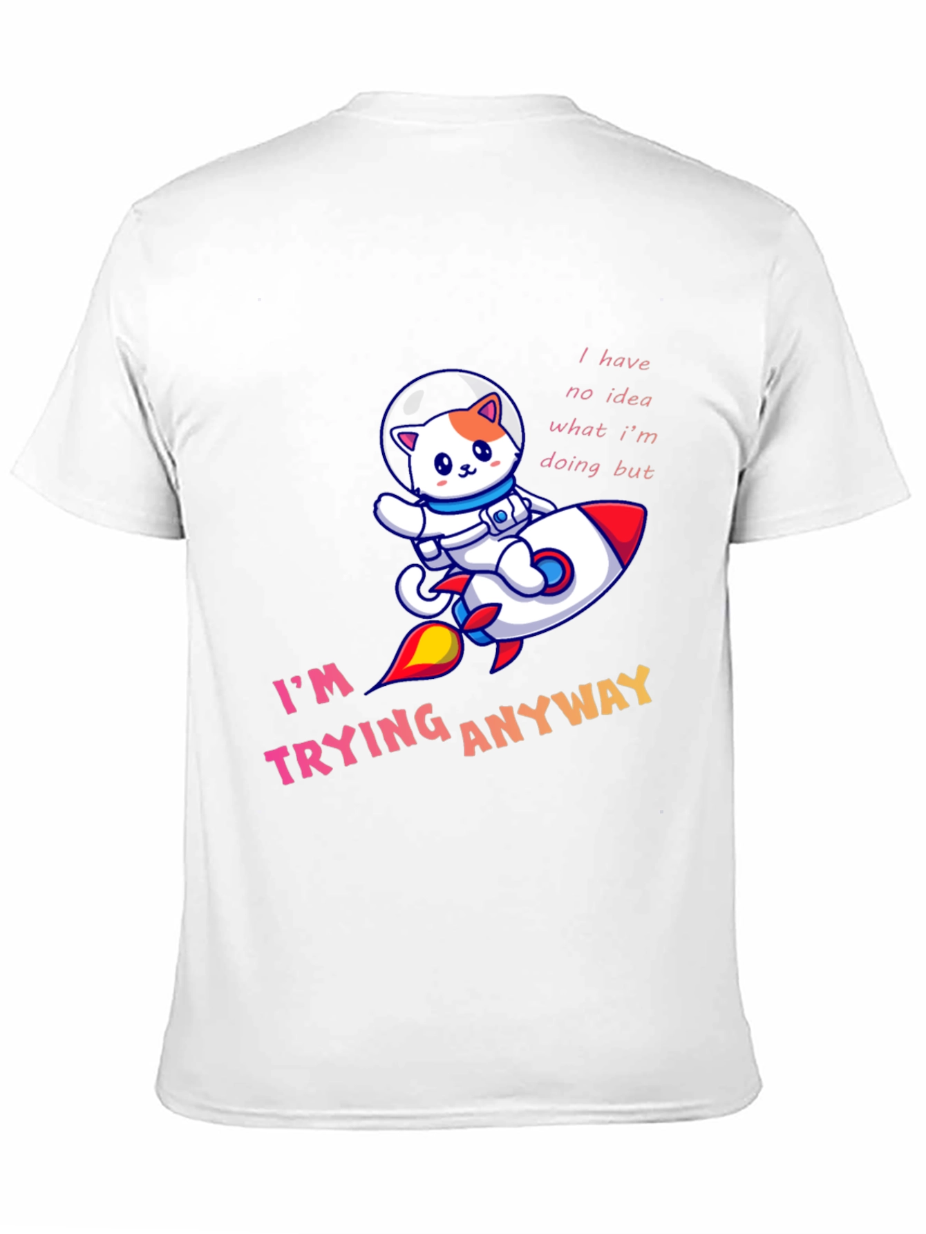 Black Cat Astronaut T-Shirt - "I'm Trying Anyway" view 11