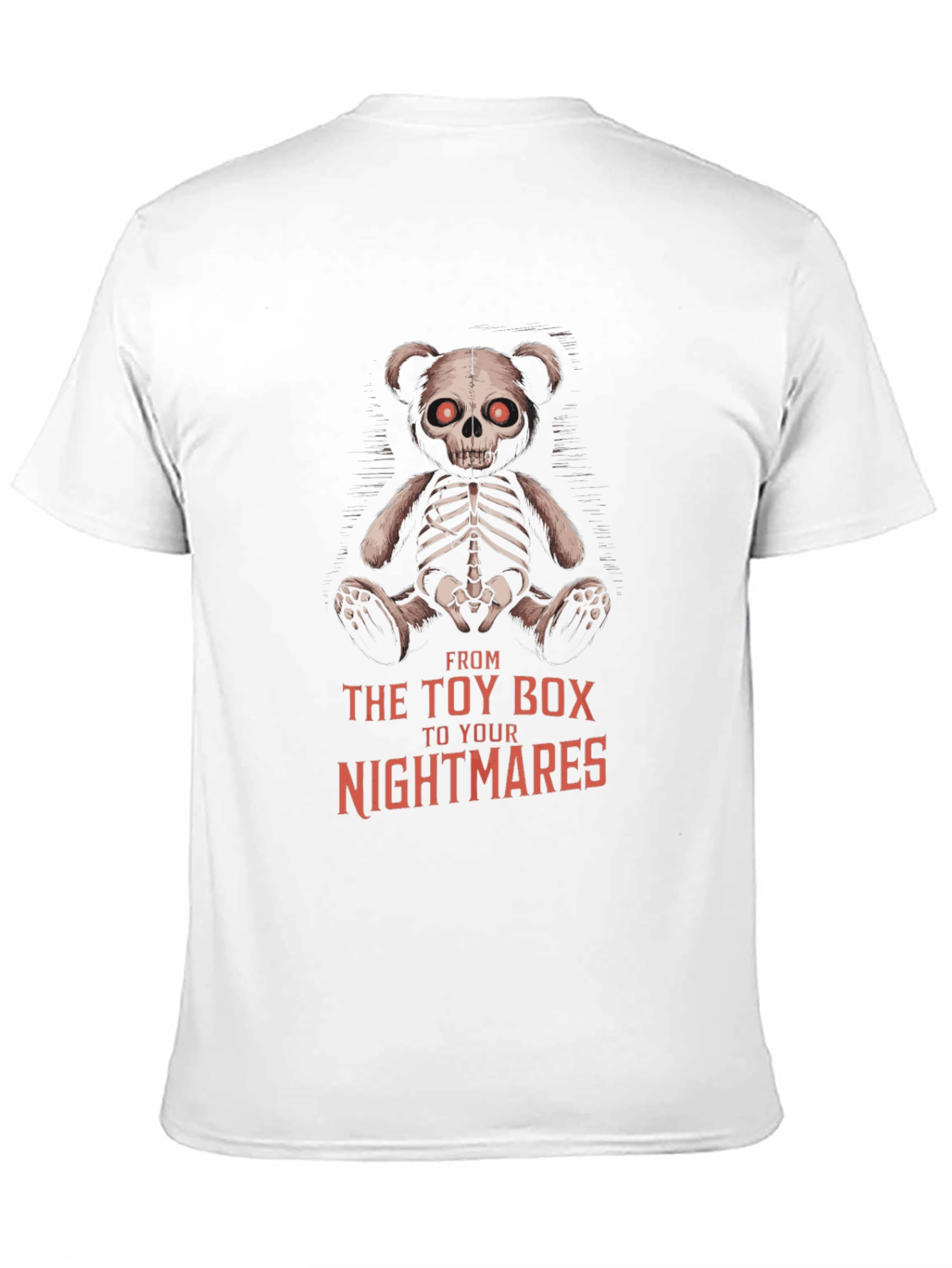 Black Creepy Teddy Bear Skeleton T-Shirt view 11