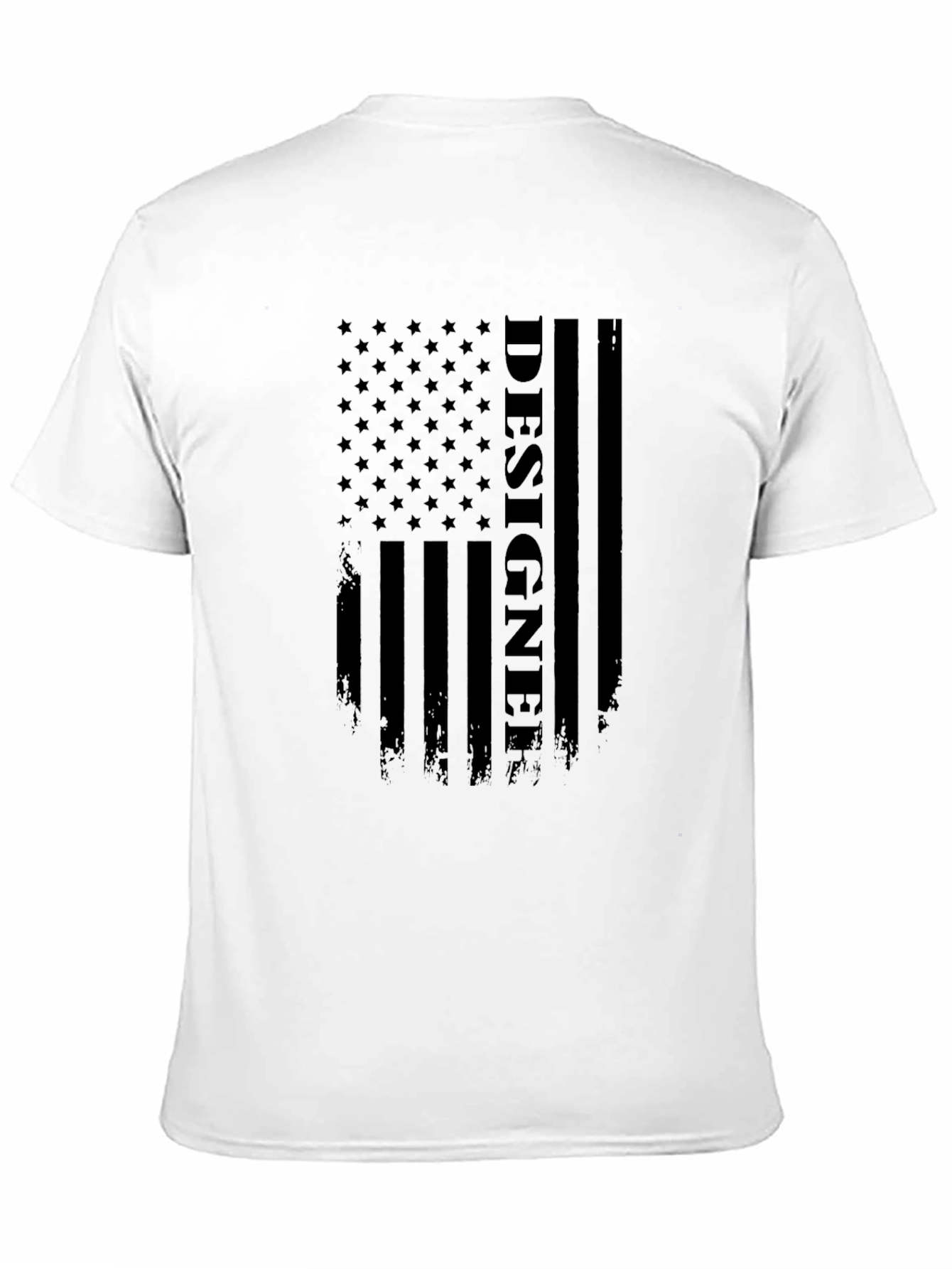 Black Designer American Flag T-Shirt view 11
