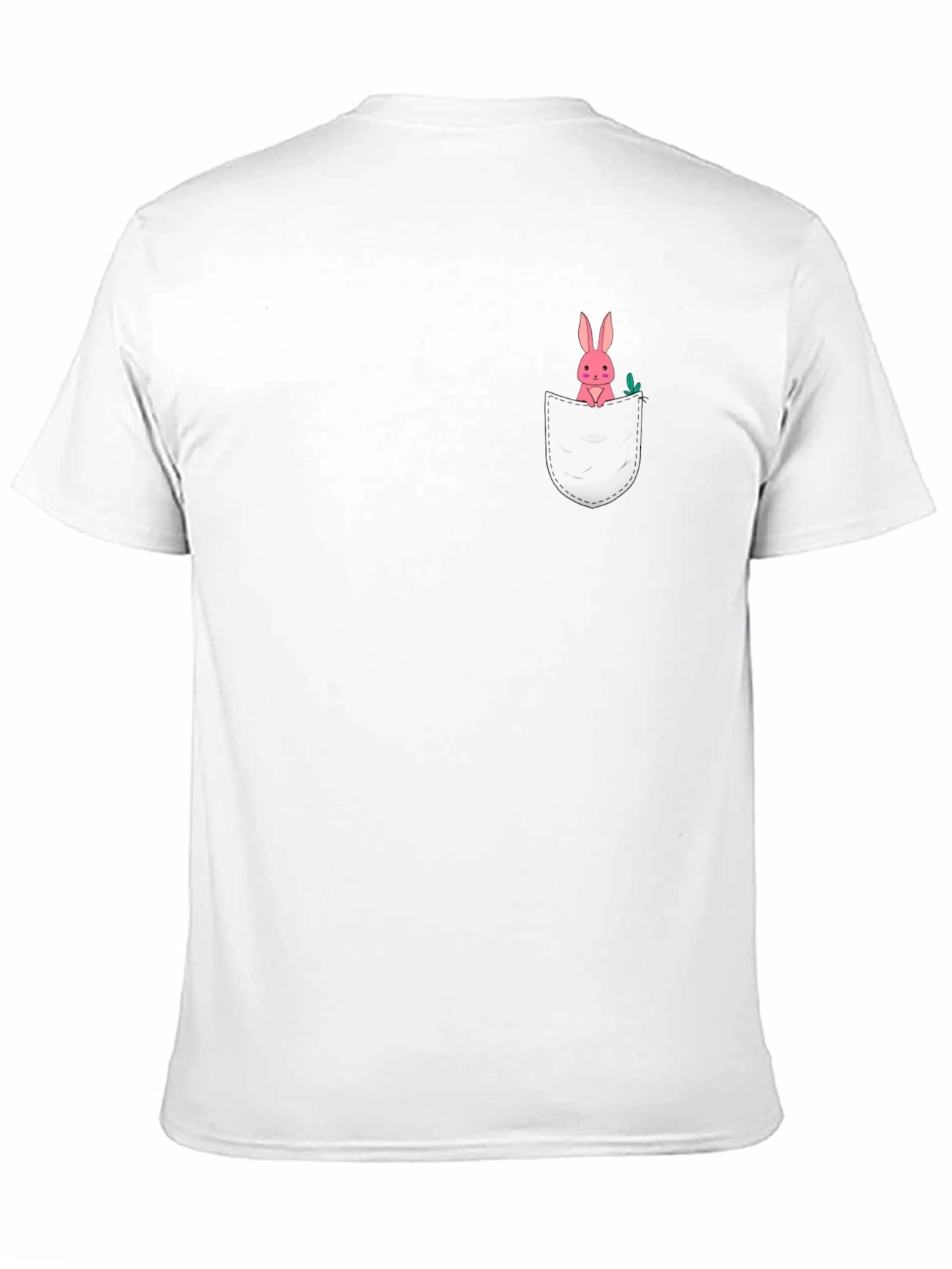 Black Black T-Shirt with Bunny Pocket Design view 11