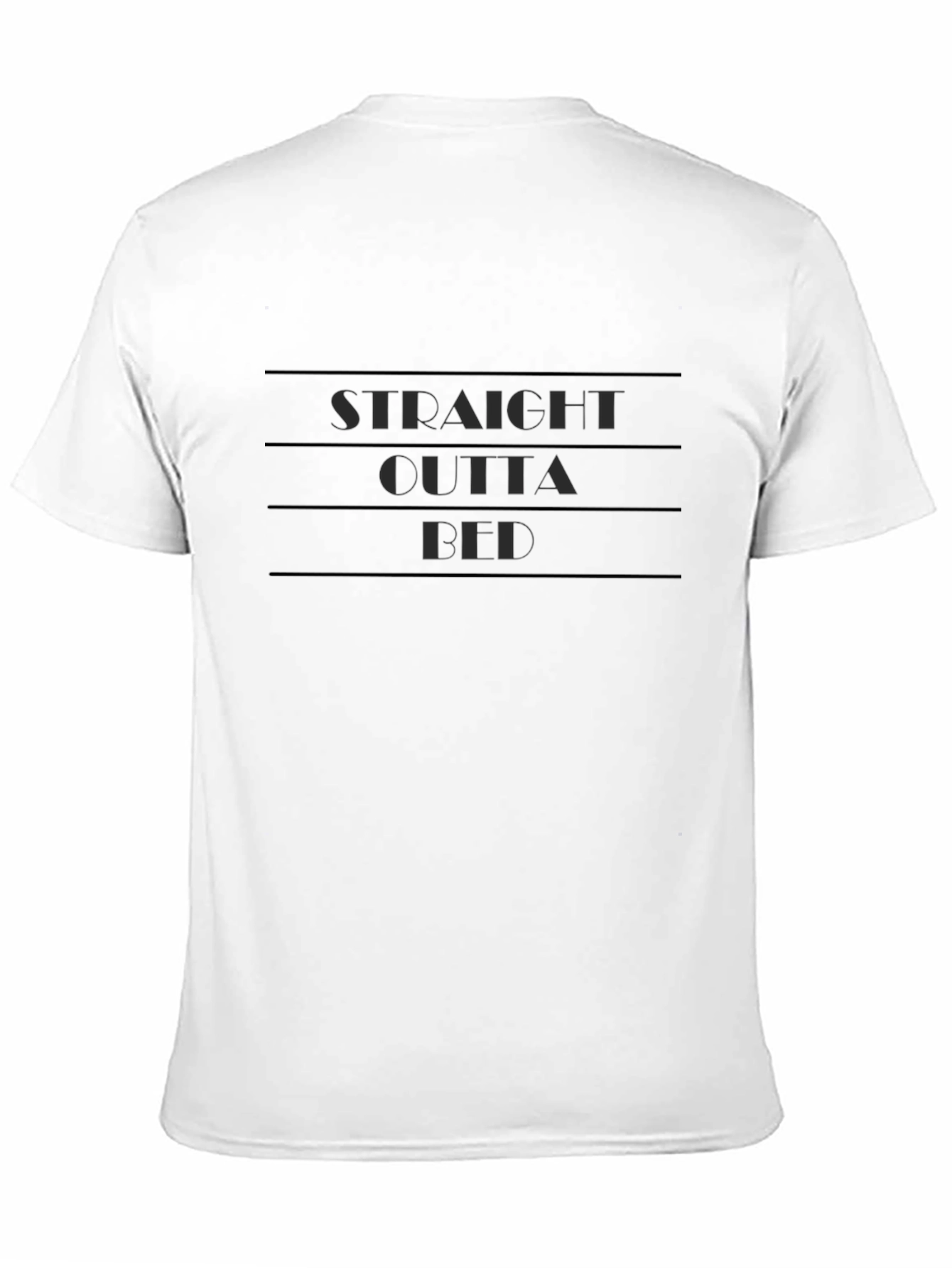 Black Straight Outta Bed Black Graphic T-Shirt view 11